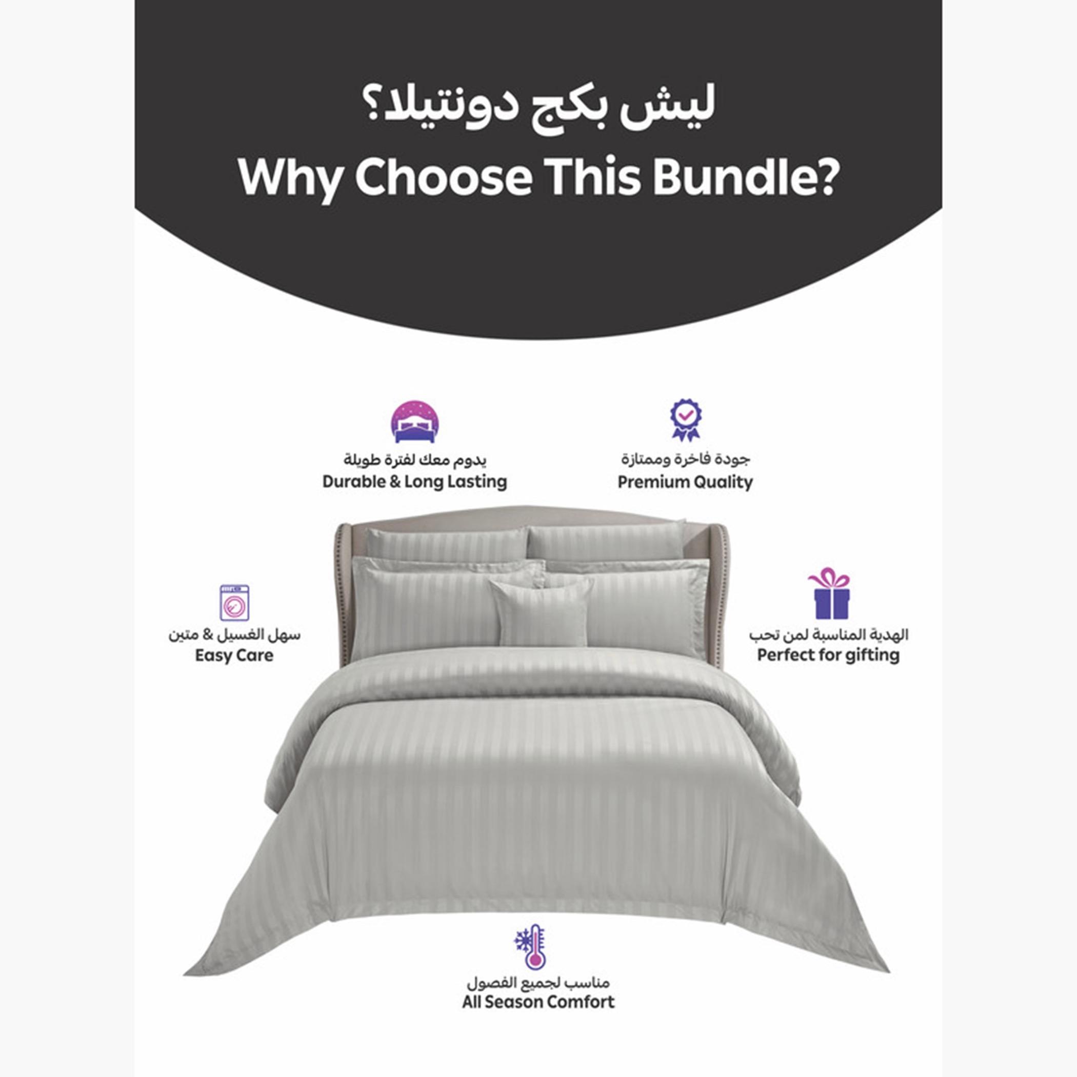 دوناتيلا طقم لحاف مخطط، غطاء مرتبة، ووسائد-household-bedding-comfortersandbedspreads-comforters-image-35