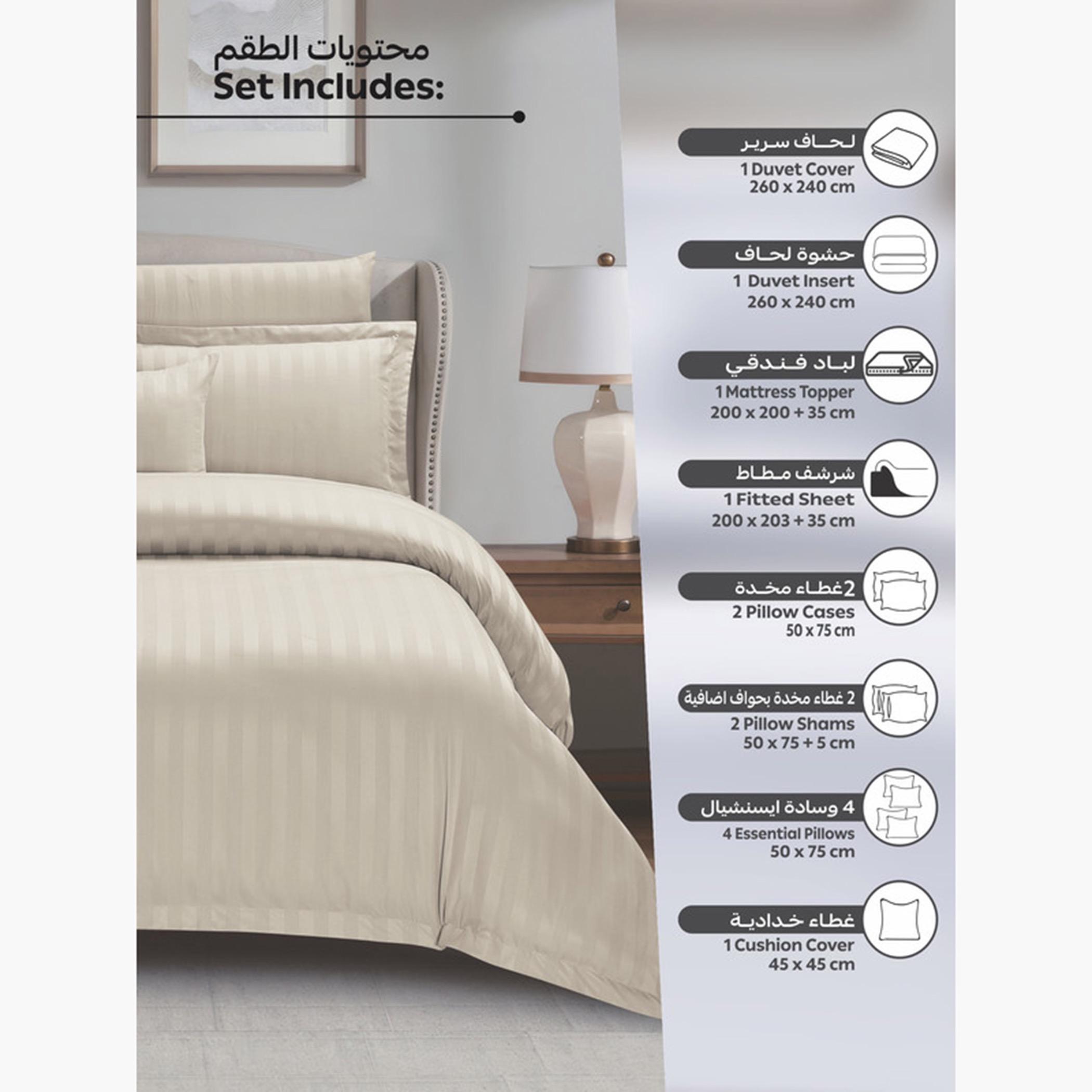 دوناتيلا طقم لحاف مخطط، غطاء مرتبة، ووسائد-household-bedding-comfortersandbedspreads-comforters-image-38