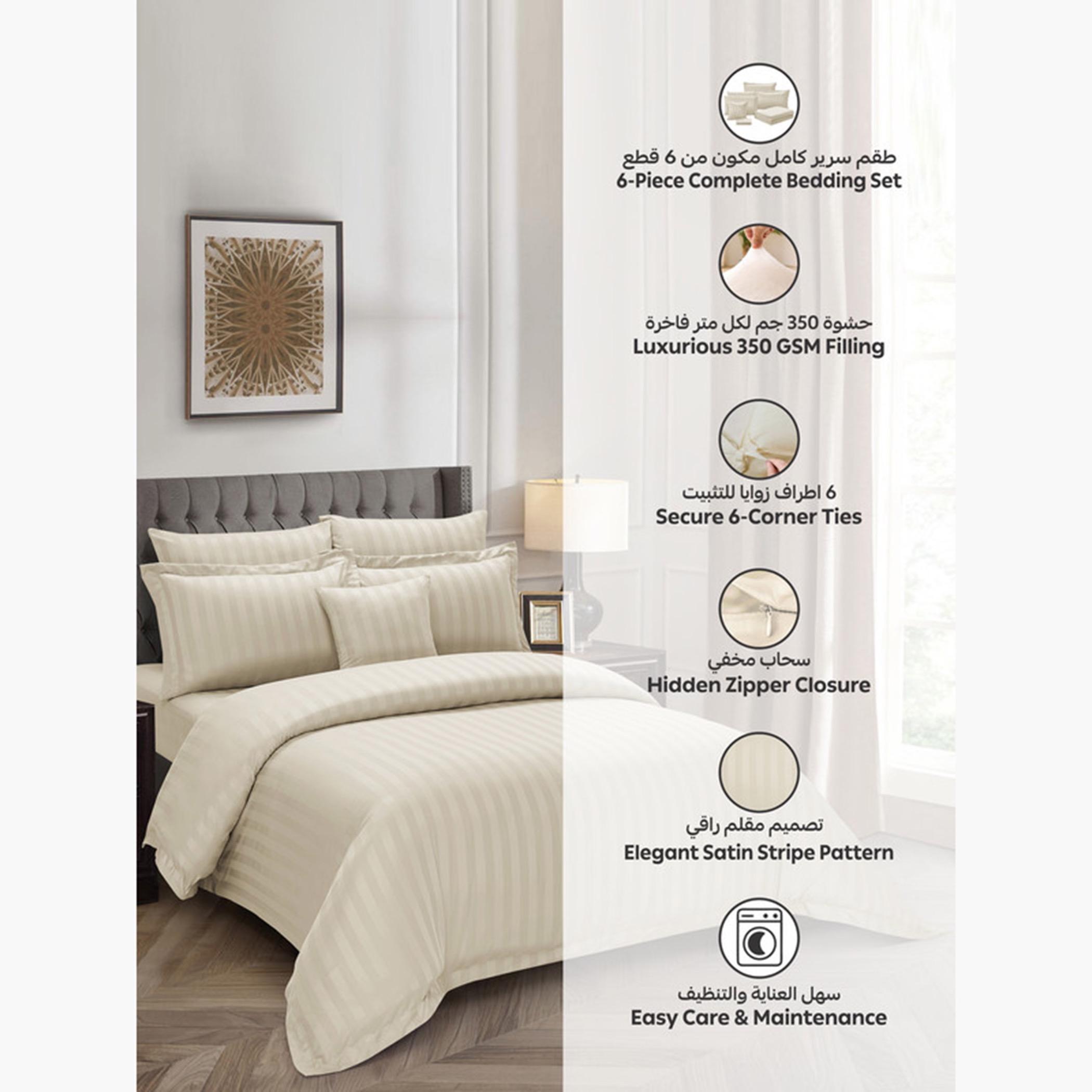 دوناتيلا طقم لحاف مخطط، غطاء مرتبة، ووسائد-household-bedding-comfortersandbedspreads-comforters-image-39