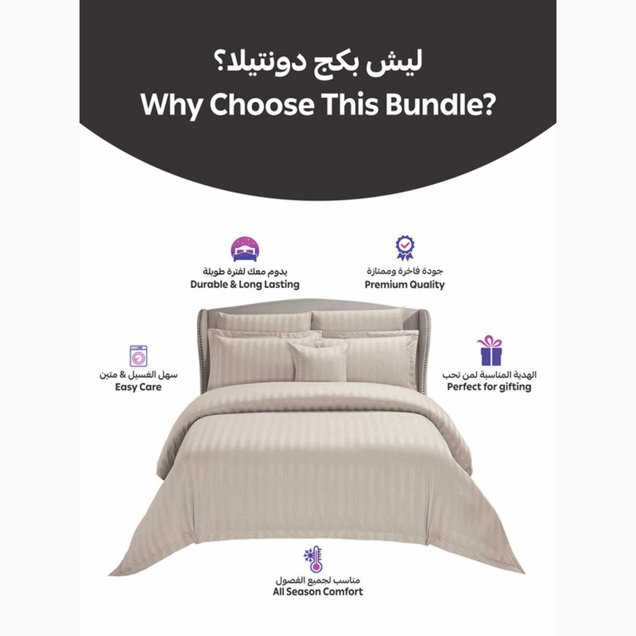 دوناتيلا طقم لحاف مخطط، غطاء مرتبة، ووسائد-household-bedding-comfortersandbedspreads-comforters-image-42