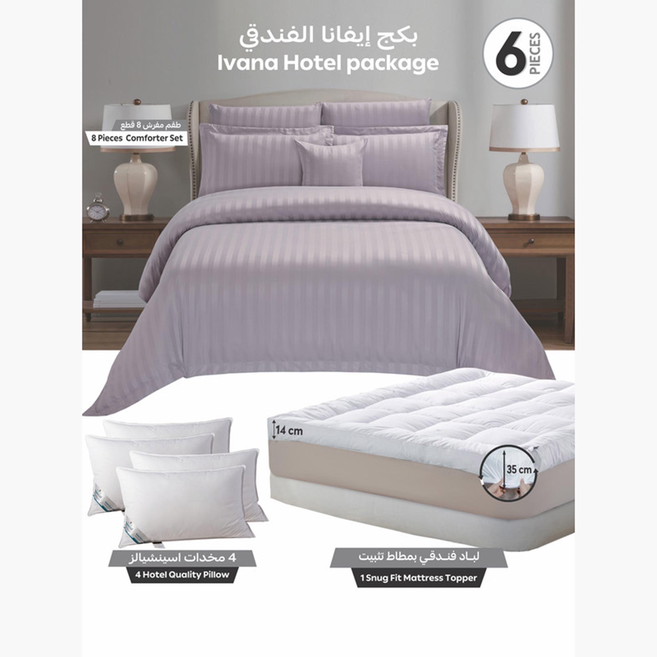 دوناتيلا طقم لحاف مخطط، غطاء مرتبة، ووسائد-household-bedding-comfortersandbedspreads-comforters-image-43