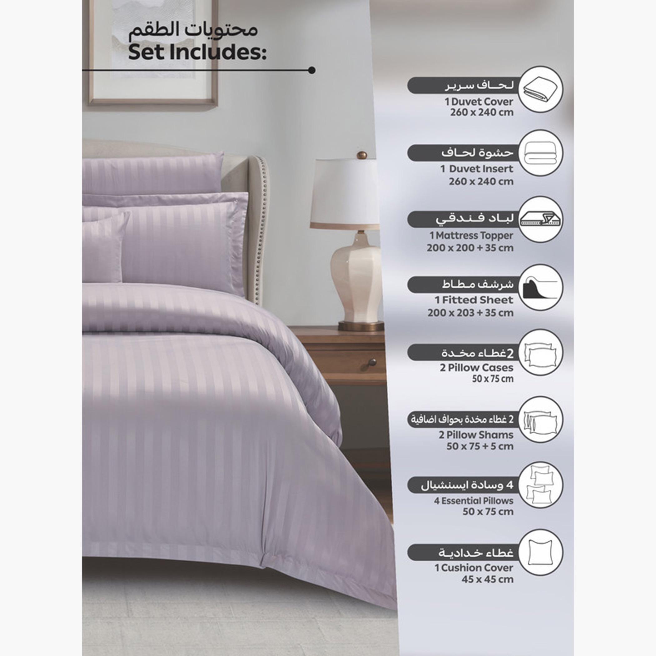 دوناتيلا طقم لحاف مخطط، غطاء مرتبة، ووسائد-household-bedding-comfortersandbedspreads-comforters-image-45
