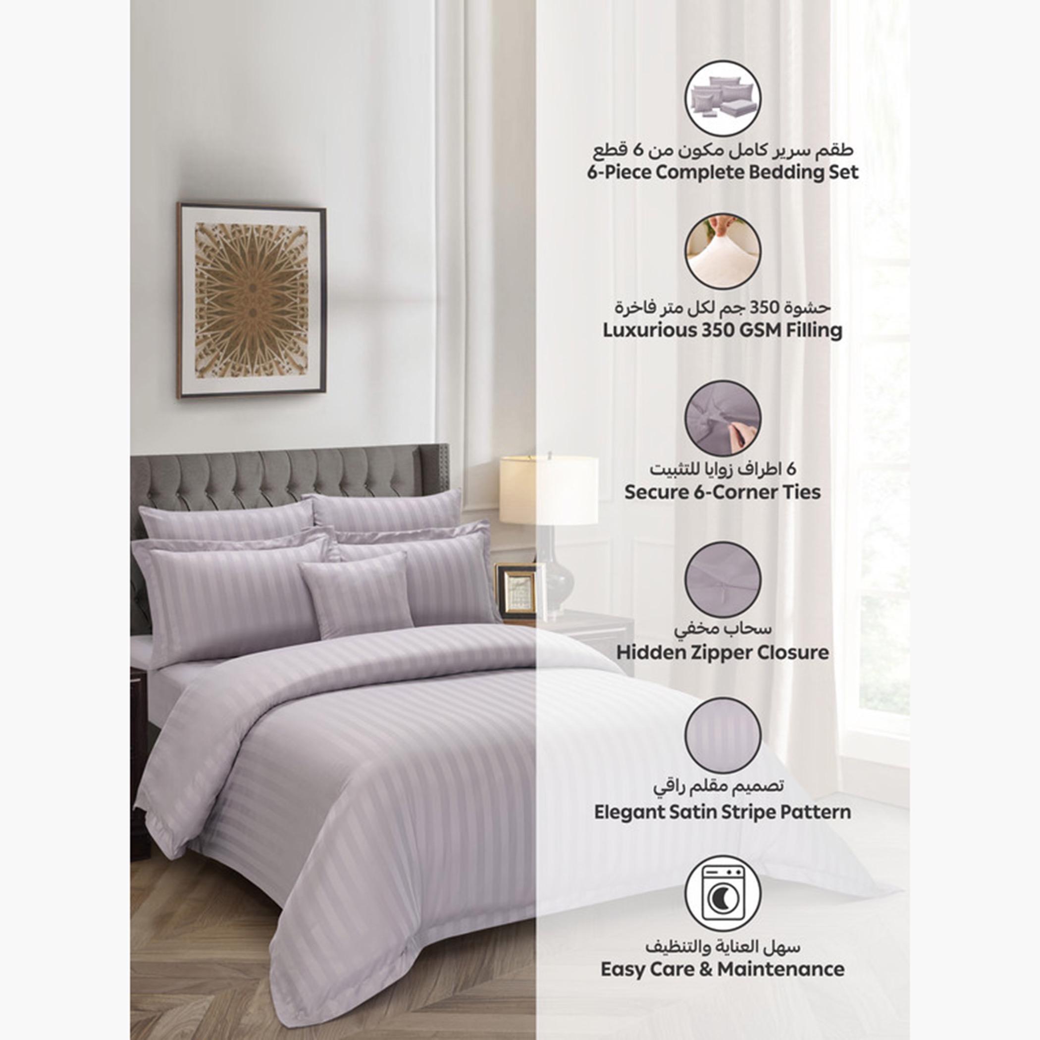 دوناتيلا طقم لحاف مخطط، غطاء مرتبة، ووسائد-household-bedding-comfortersandbedspreads-comforters-image-46