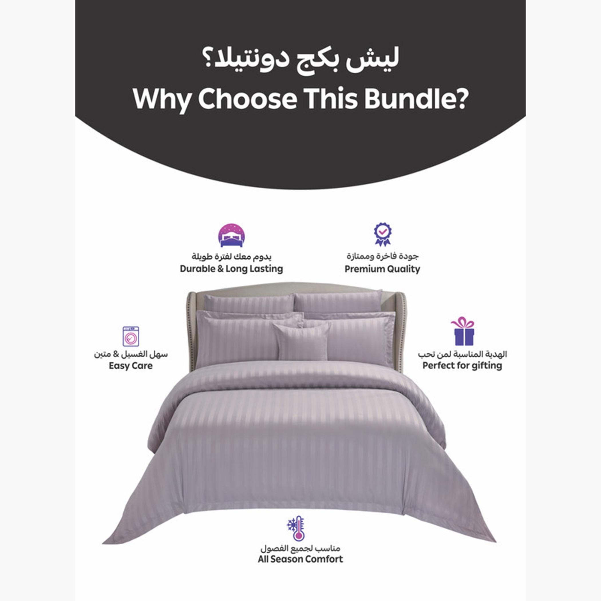 دوناتيلا طقم لحاف مخطط، غطاء مرتبة، ووسائد-household-bedding-comfortersandbedspreads-comforters-image-49