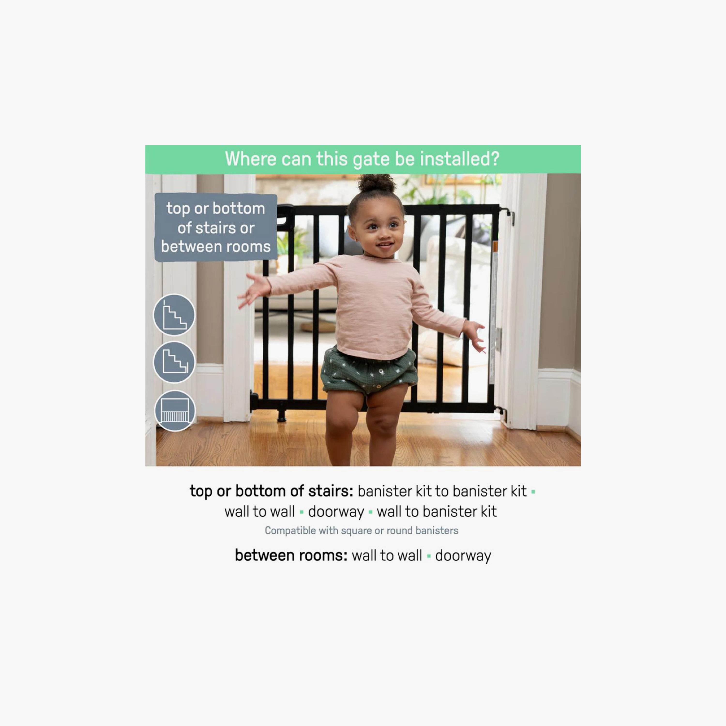 Ingenuity Summer Stairway 48" Wide Pet & Baby Gate with Locking Indicator - Black-baby-healthandsafety-babyproofing-image-3