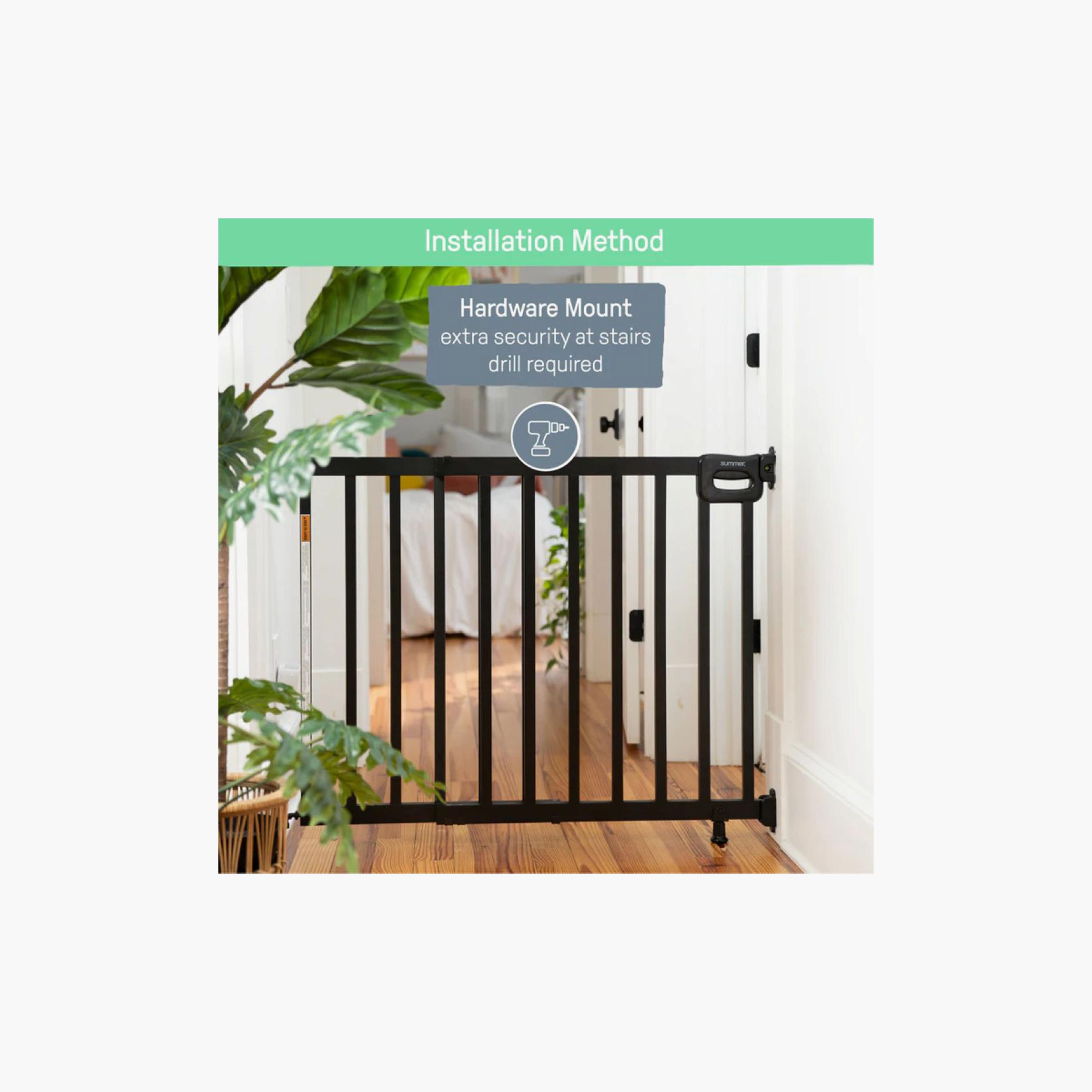 Ingenuity Summer Stairway 48" Wide Pet & Baby Gate with Locking Indicator - Black-baby-healthandsafety-babyproofing-image-5