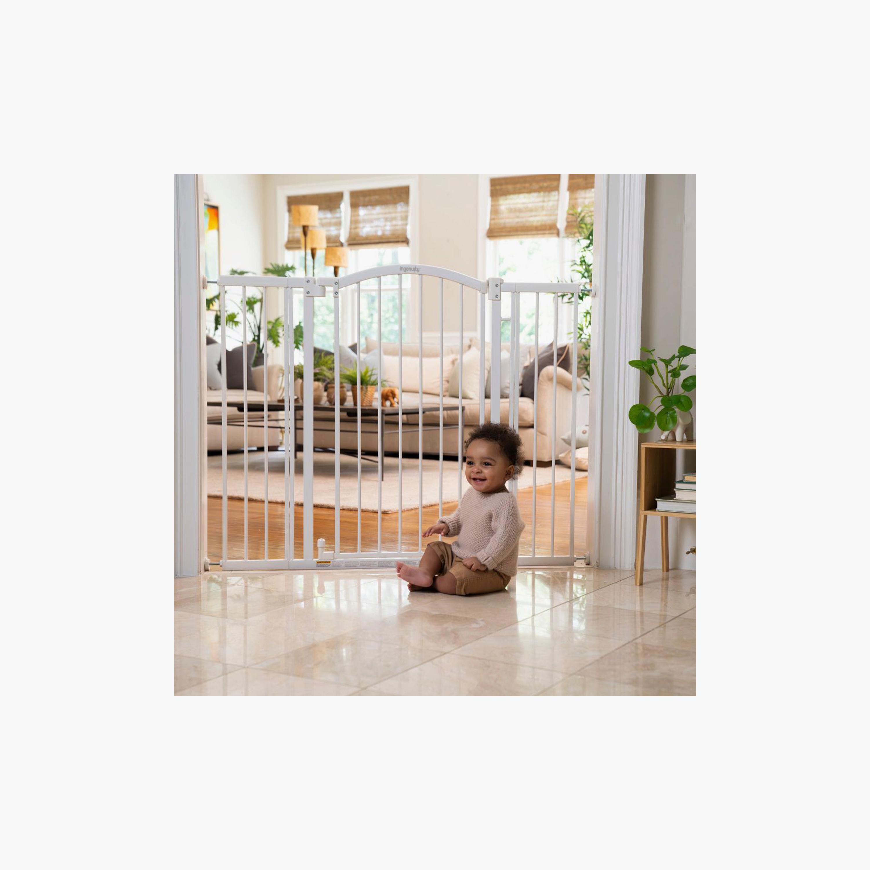 Ingenuity Summer Thruway 53 Wide Extra Tall & Wide Baby & Pet Safety Gate - White-baby-healthandsafety-babyproofing-image-2
