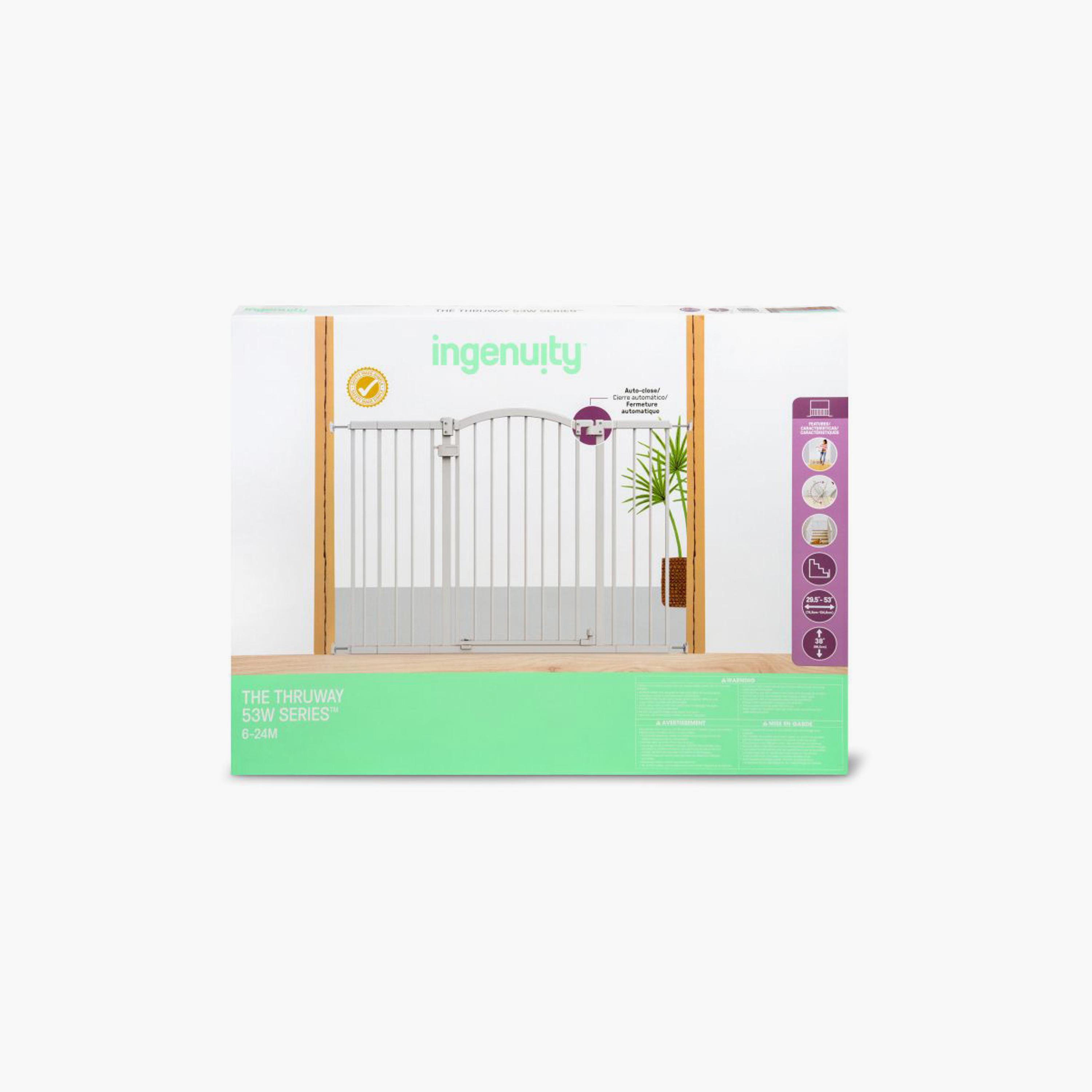 Ingenuity Summer Thruway 53 Wide Extra Tall & Wide Baby & Pet Safety Gate - White-baby-healthandsafety-babyproofing-image-8