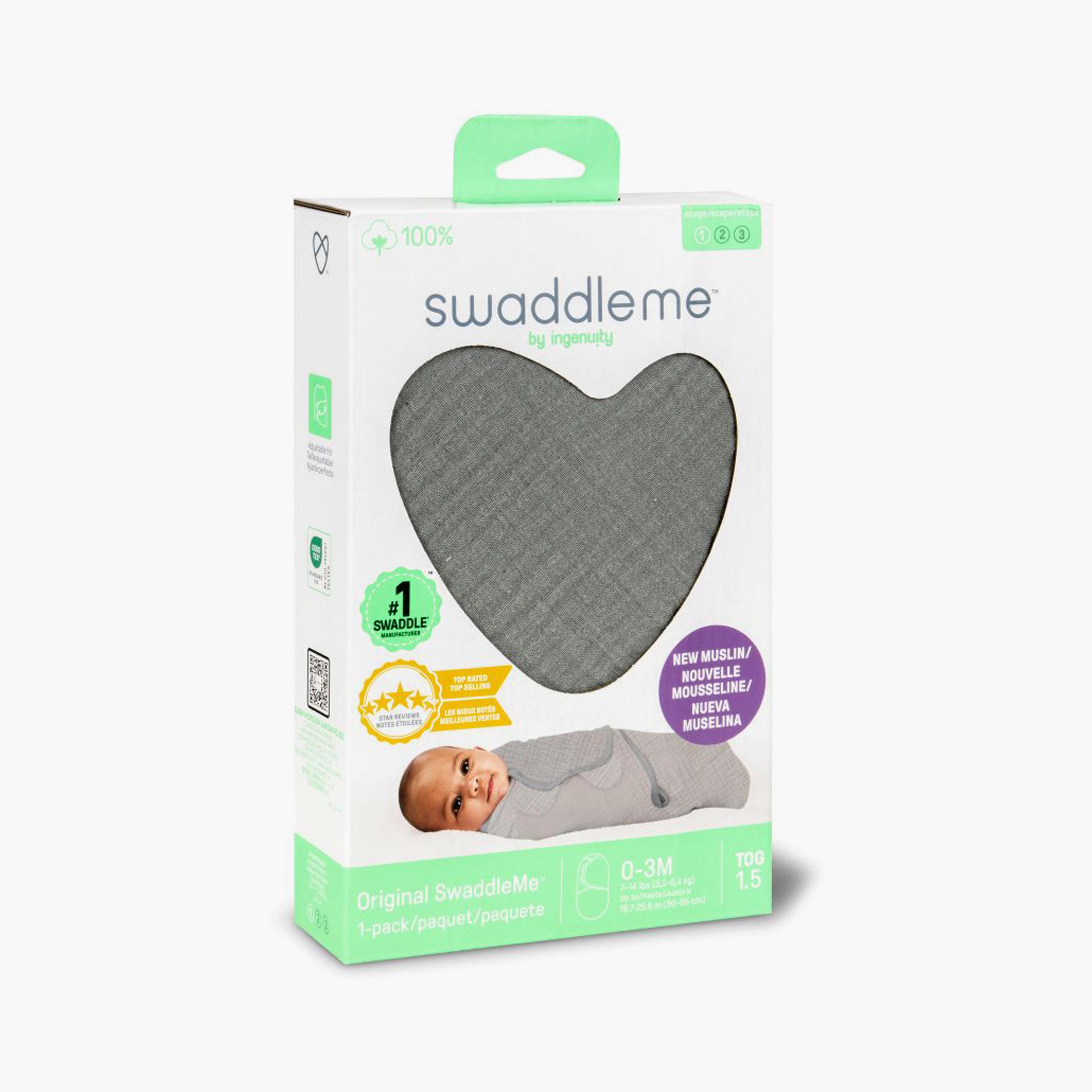 قماط سوادل مي الموسلين الأصلي - 0-3 أشهر - غرانيت من إنجوينيتي-baby-nursery-blanketsandswaddles-swaddlesandsleepingbags-image-8