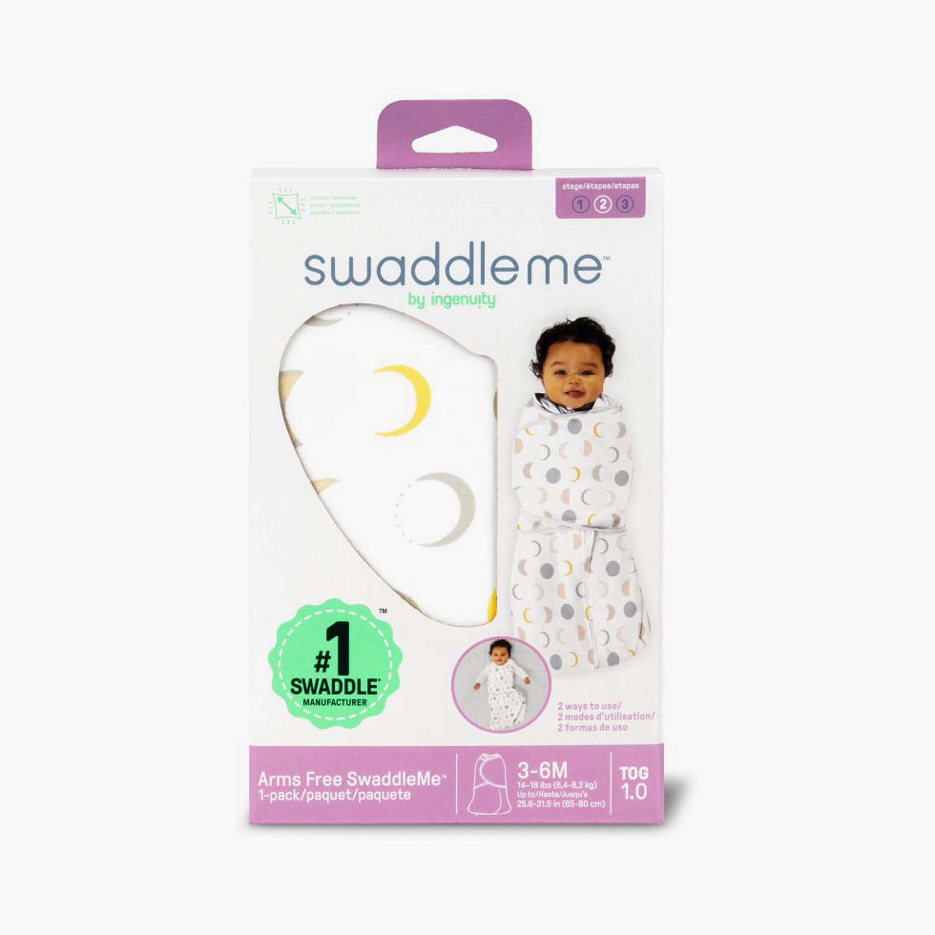 Ingenuity Swaddleme Arms Free Convertible Swaddle - 3-6 Months - Luna-baby-nursery-blanketsandswaddles-swaddlesandsleepingbags-image-8