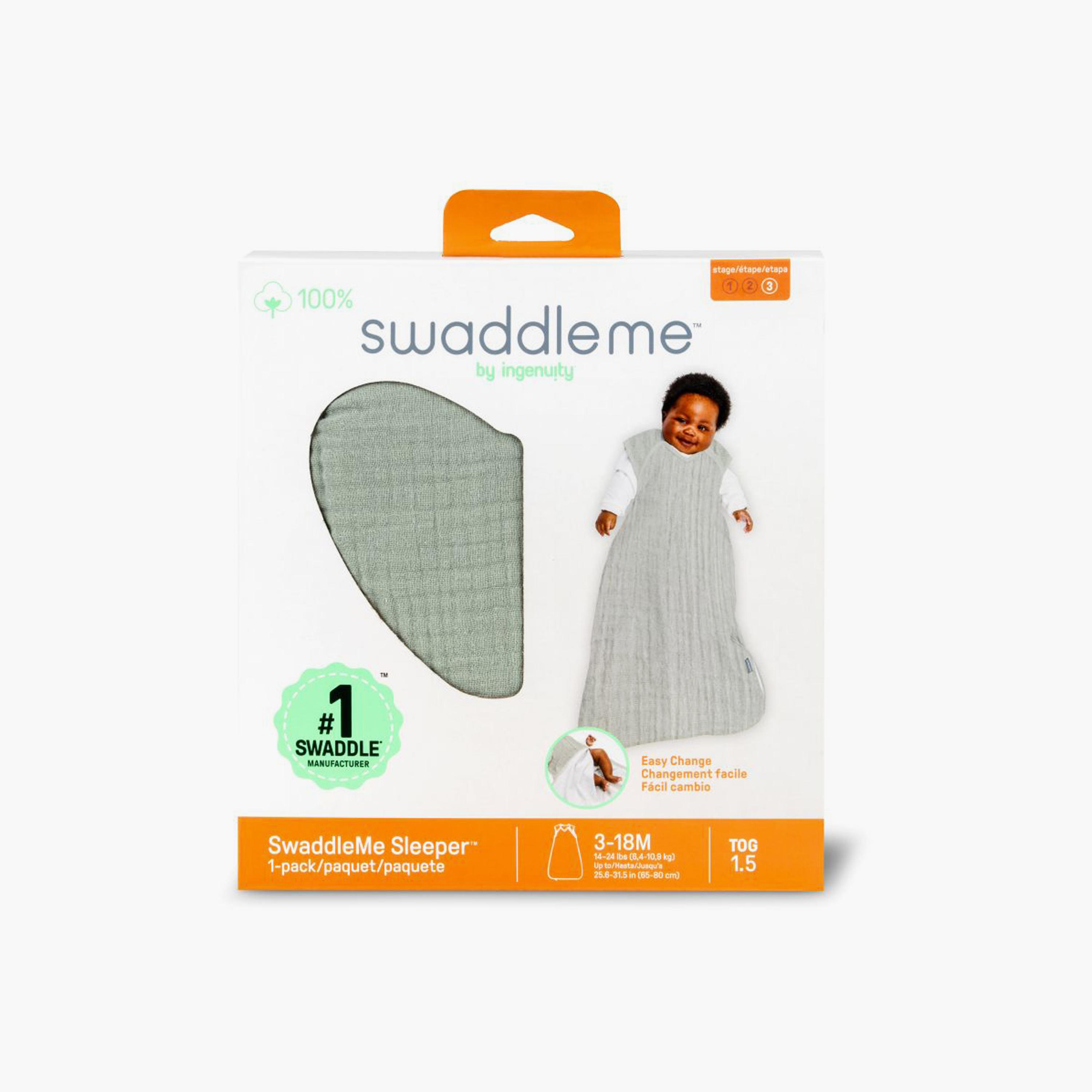 Ingenuity Swaddleme Night Sack Sleeper Swaddle - 3–18 Months - Green-baby-nursery-blanketsandswaddles-swaddlesandsleepingbags-image-7