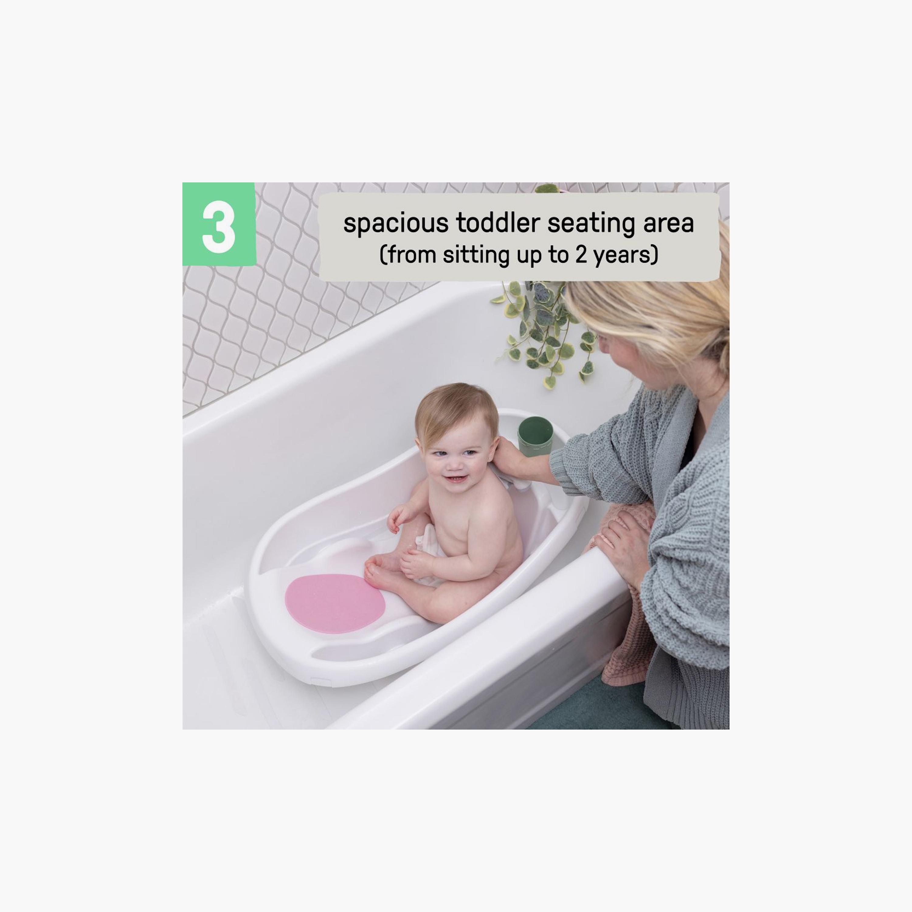 Ingenuity Summer Comfy Clean Deluxe Newborn to Toddler Tub with Fabric Sling - 0–24 Months - Pink-baby-bathandcare-bathtubs-image-5