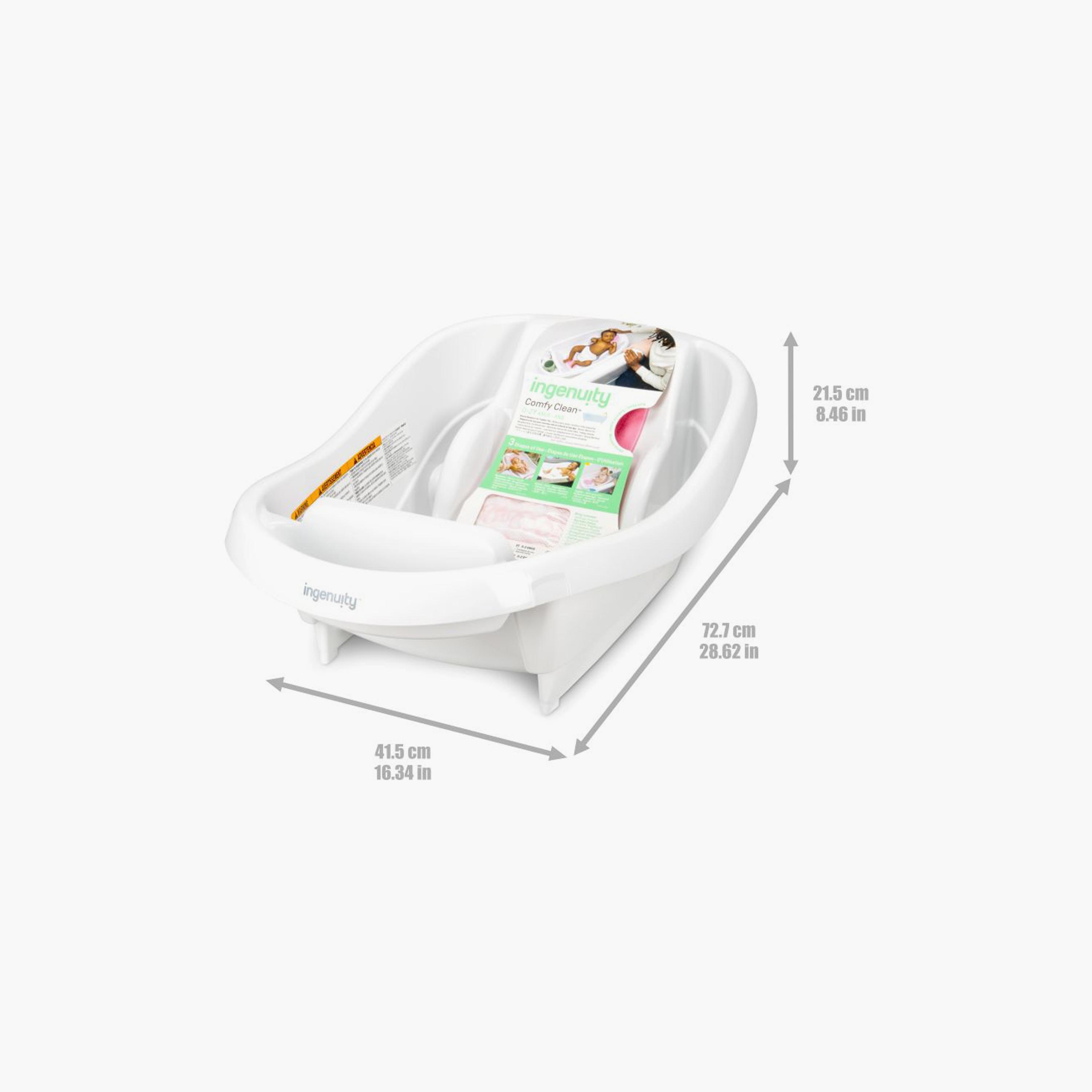 Ingenuity Summer Comfy Clean Deluxe Newborn to Toddler Tub with Fabric Sling - 0–24 Months - Pink-baby-bathandcare-bathtubs-image-7