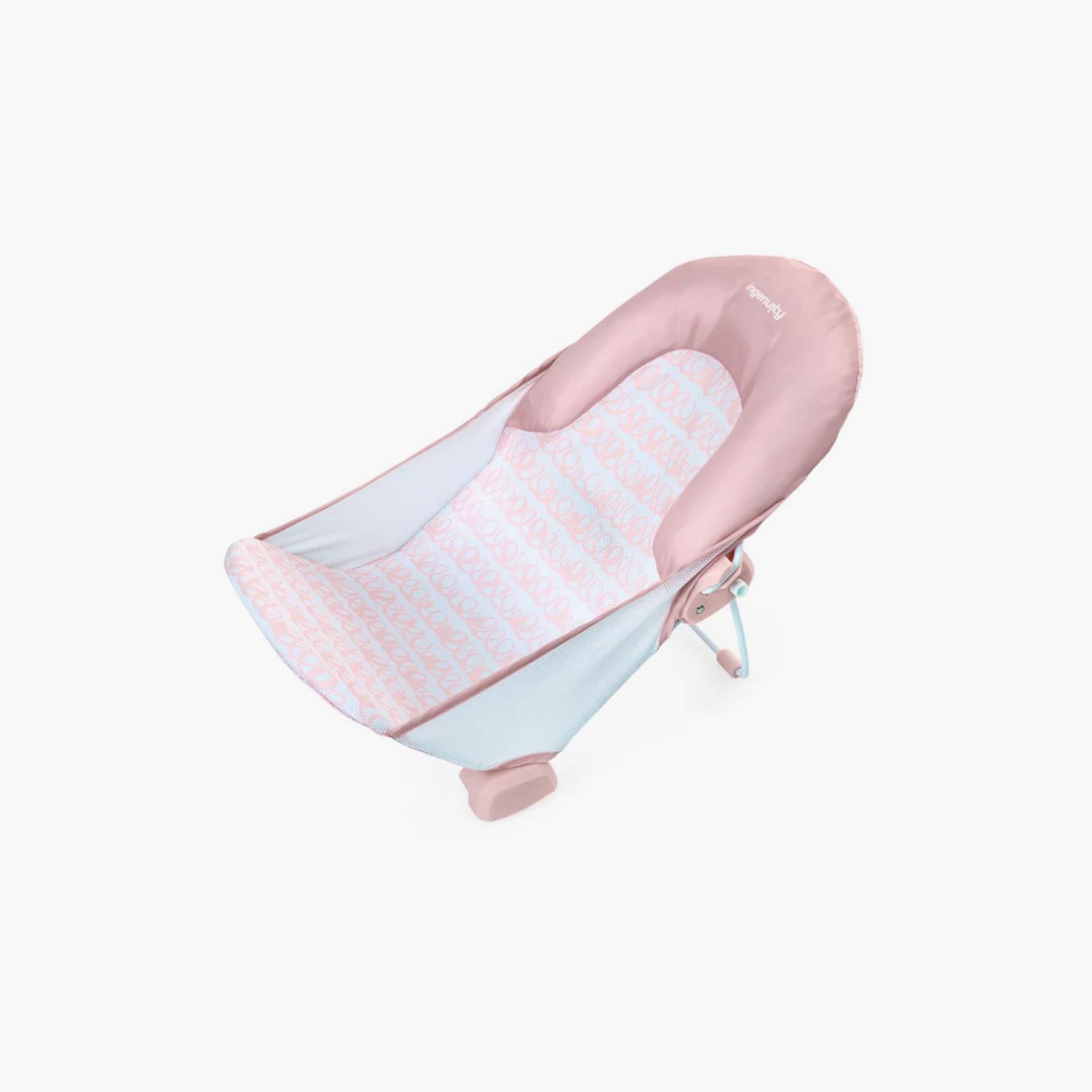 Ingenuity Foldaway 2-Position Bather with Mesh Sling and Compact Fold - 0–6 Months - Pink-baby-bathandcare-bathtubs-image-1