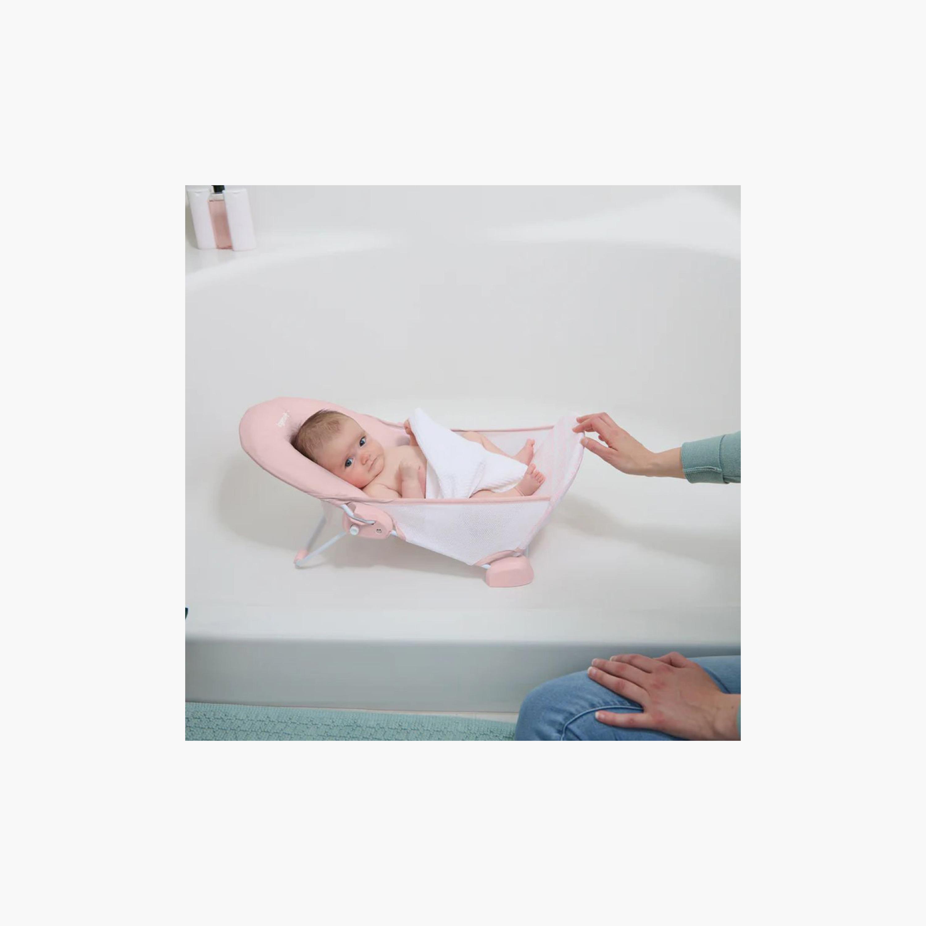 Ingenuity Foldaway 2-Position Bather with Mesh Sling and Compact Fold - 0–6 Months - Pink-baby-bathandcare-bathtubs-image-4