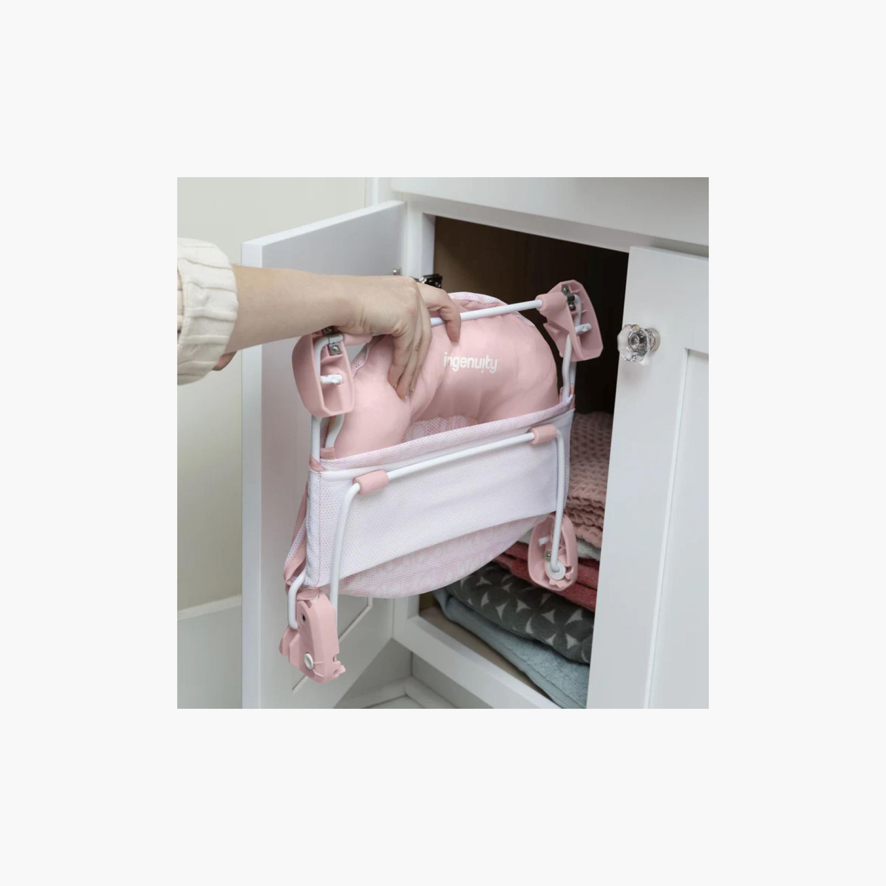 Ingenuity Foldaway 2-Position Bather with Mesh Sling and Compact Fold - 0–6 Months - Pink-baby-bathandcare-bathtubs-image-6