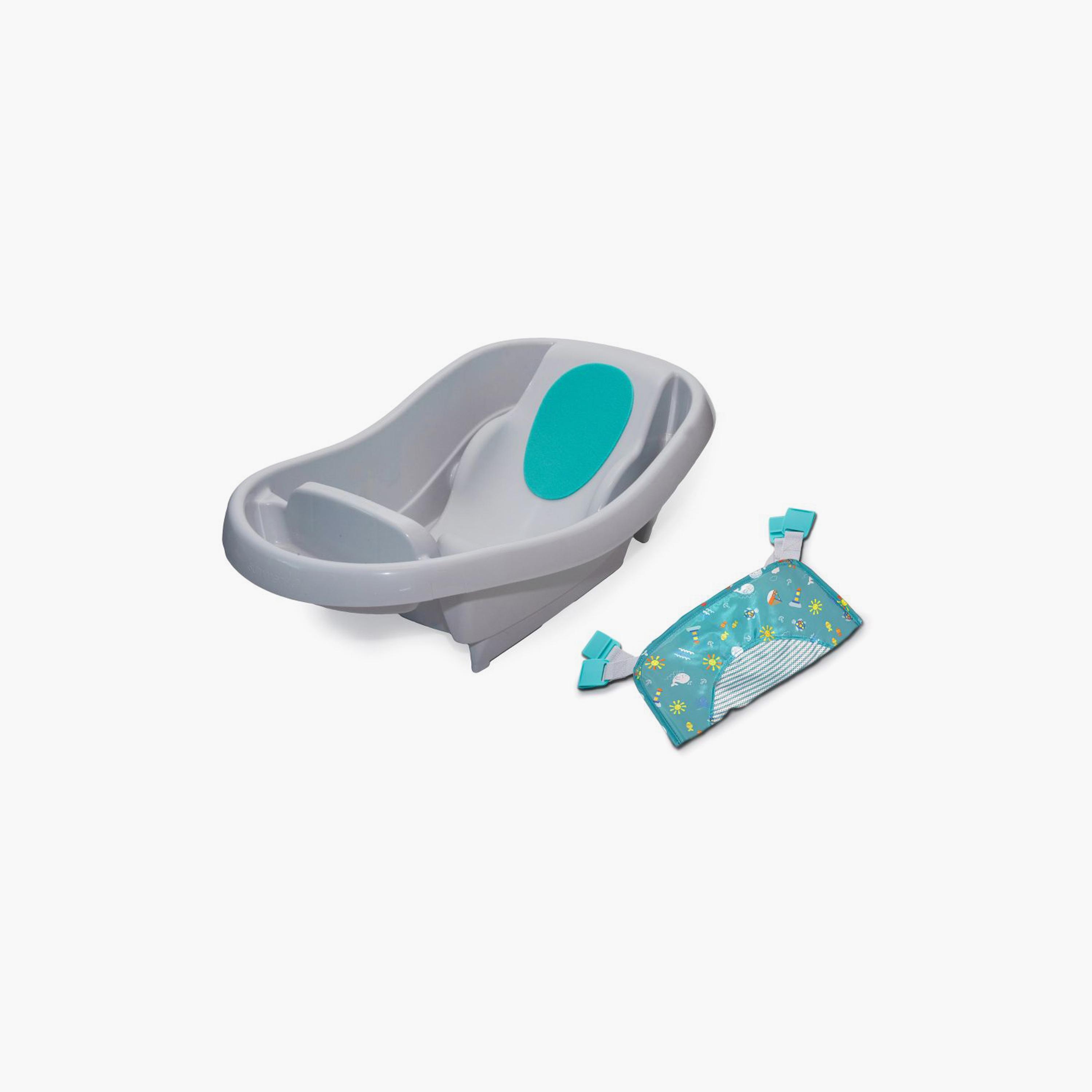 Ingenuity Summer Comfy Clean Deluxe Newborn to Toddler Tub - 0–24 Months - Grey-baby-bathandcare-bathtubs-image-1