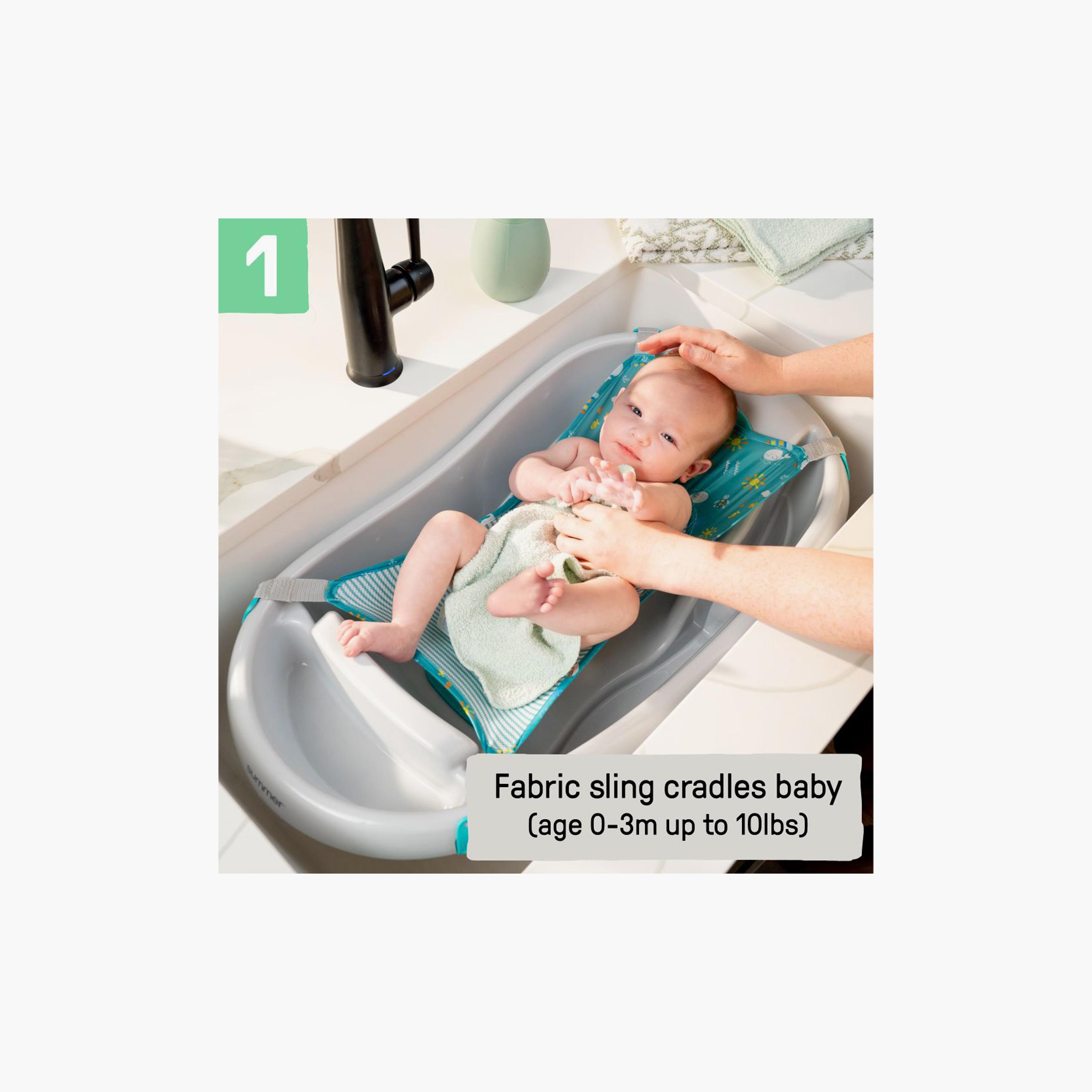 Ingenuity Summer Comfy Clean Deluxe Newborn to Toddler Tub - 0–24 Months - Grey-baby-bathandcare-bathtubs-image-3
