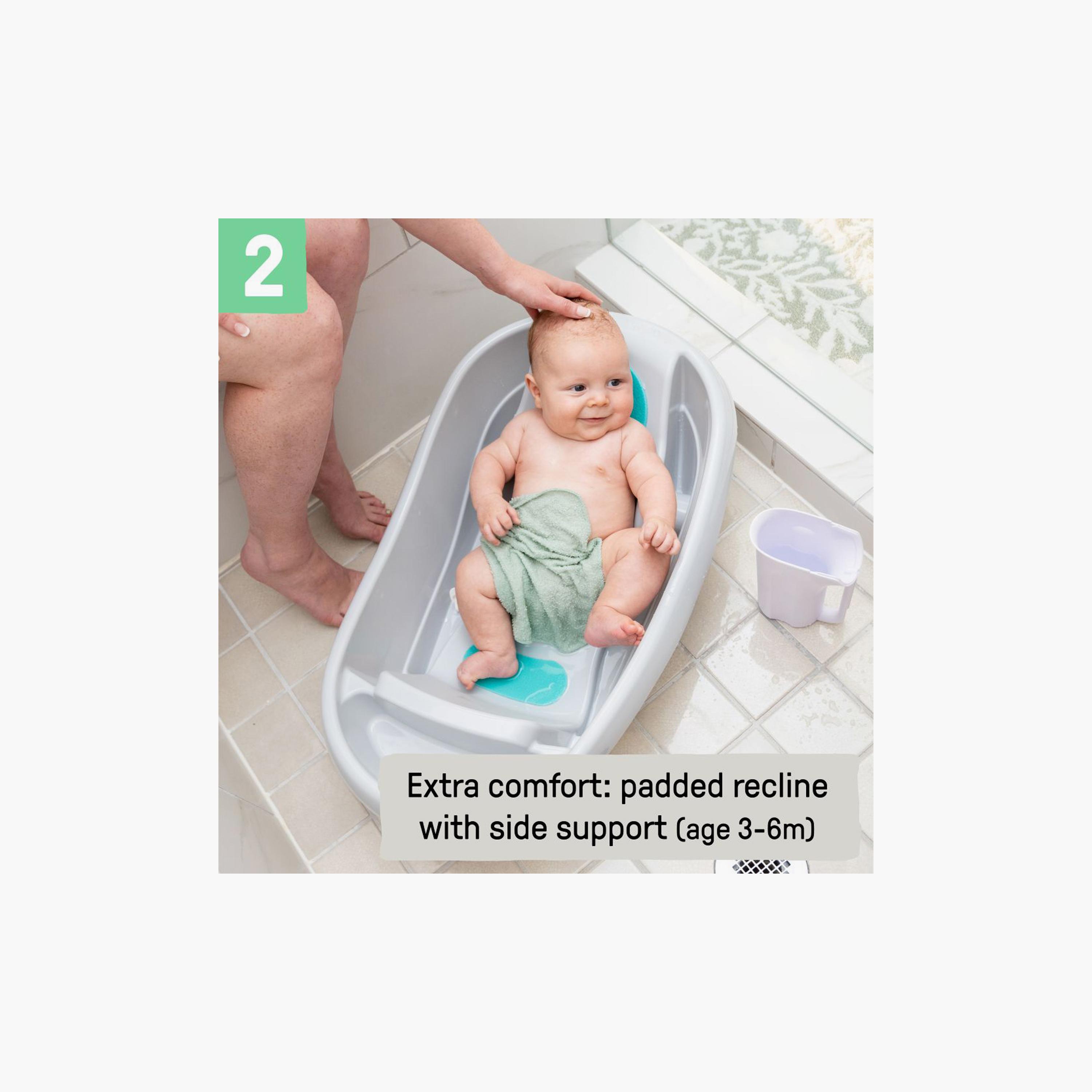 Ingenuity Summer Comfy Clean Deluxe Newborn to Toddler Tub - 0–24 Months - Grey-baby-bathandcare-bathtubs-image-4