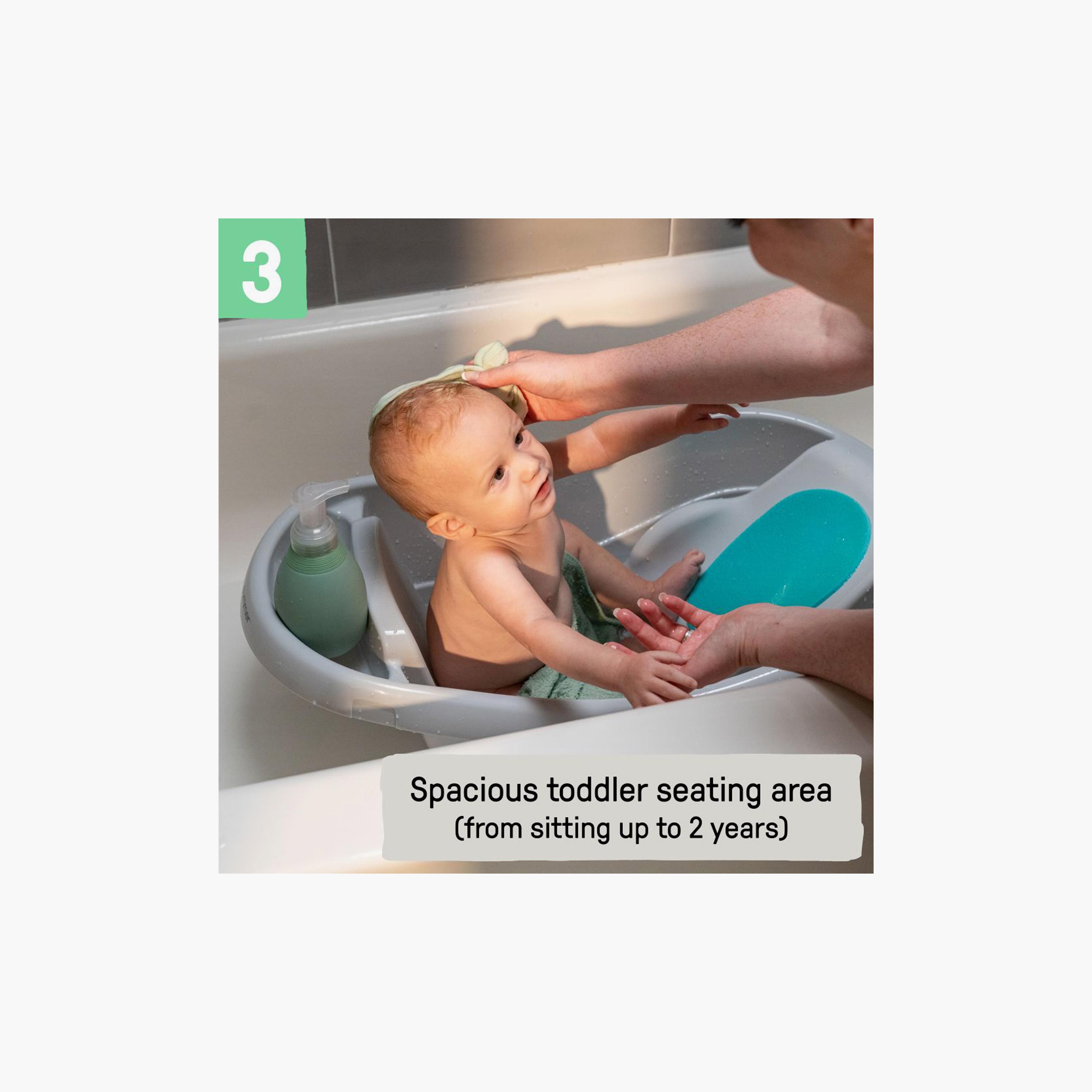 Ingenuity Summer Comfy Clean Deluxe Newborn to Toddler Tub - 0–24 Months - Grey-baby-bathandcare-bathtubs-image-5