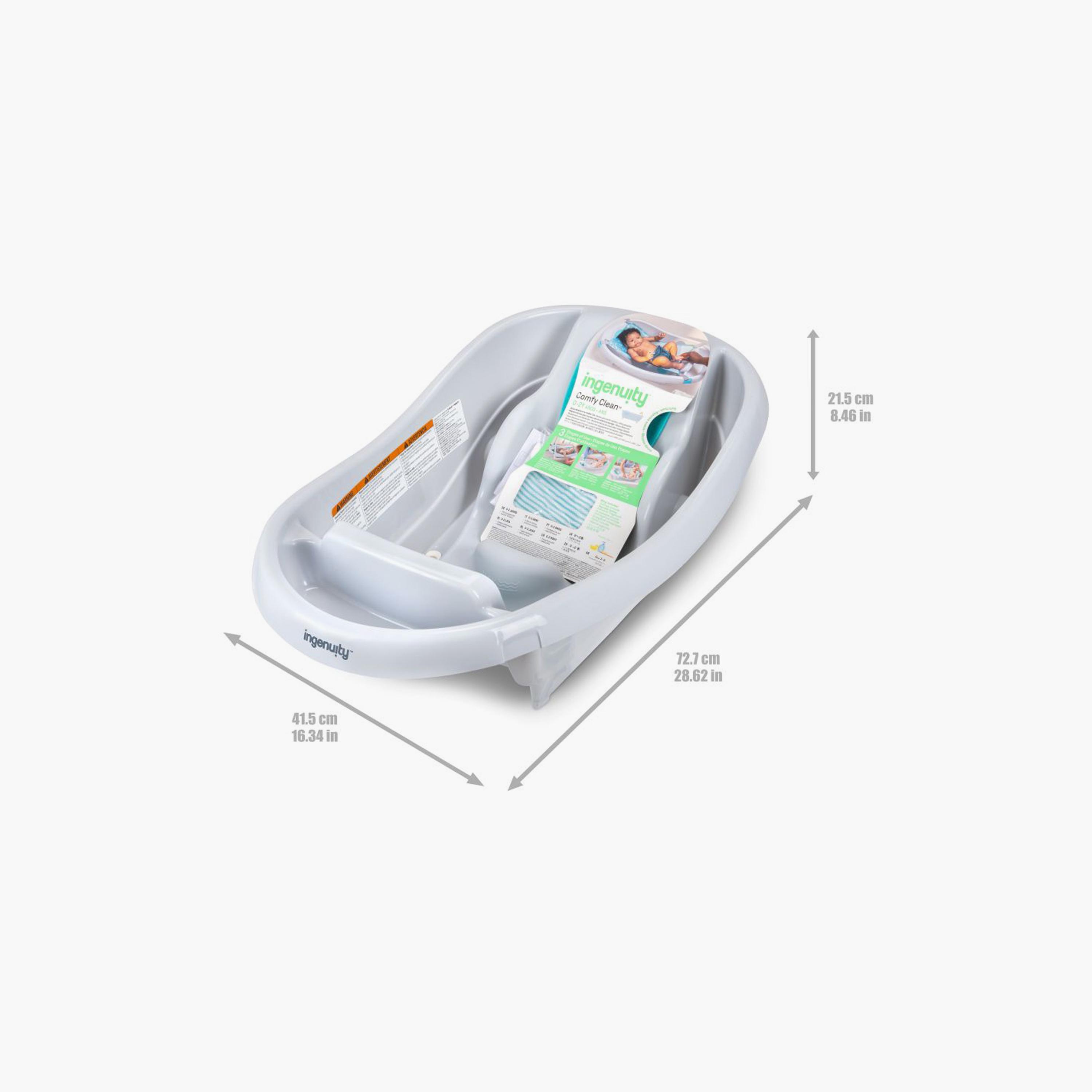 Ingenuity Summer Comfy Clean Deluxe Newborn to Toddler Tub - 0–24 Months - Grey-baby-bathandcare-bathtubs-image-9
