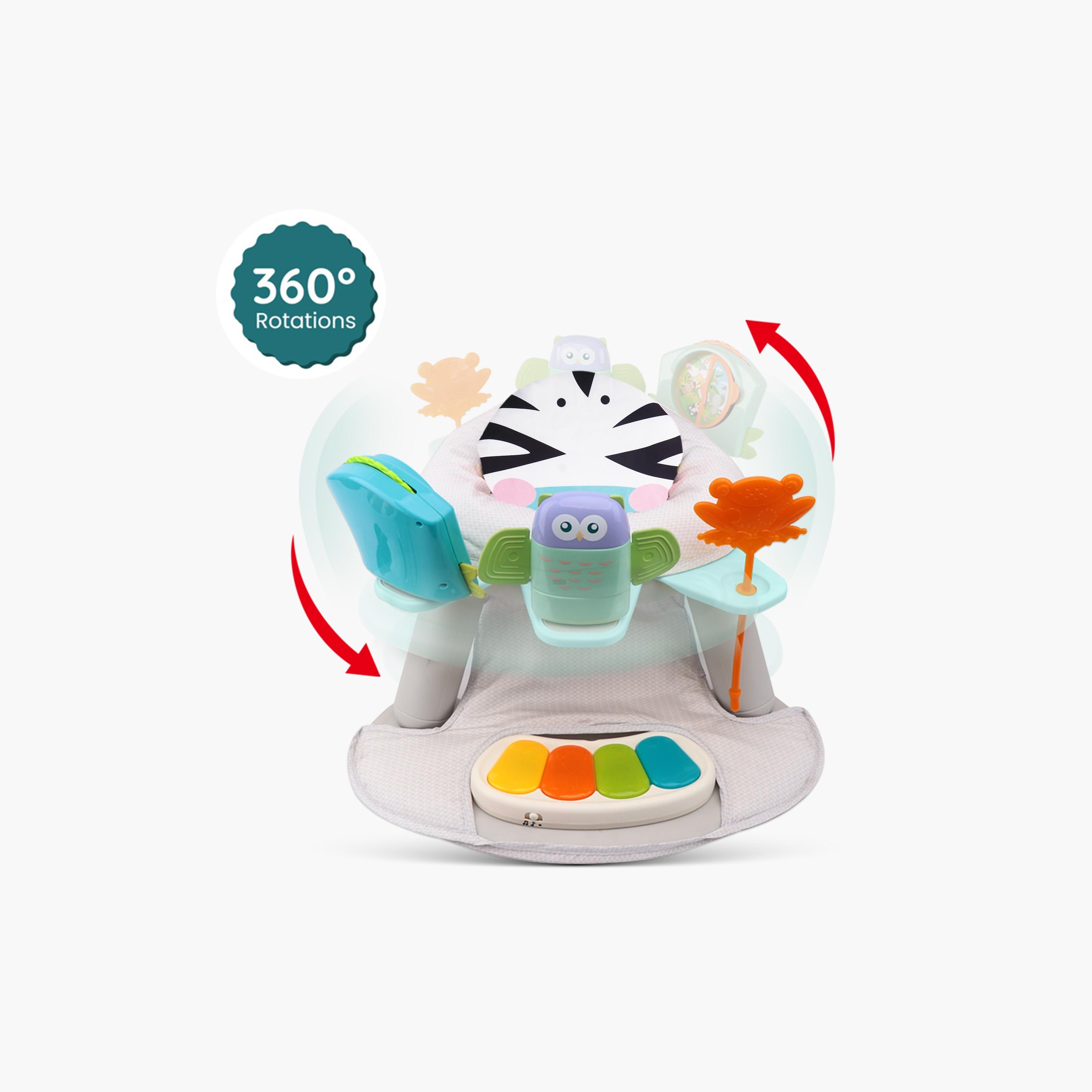 كرسي طعام 2 في 1 مع بيانو قدم - حمار وحشي من تكنوم.-baby-feeding-highchairsandboosters-image-2