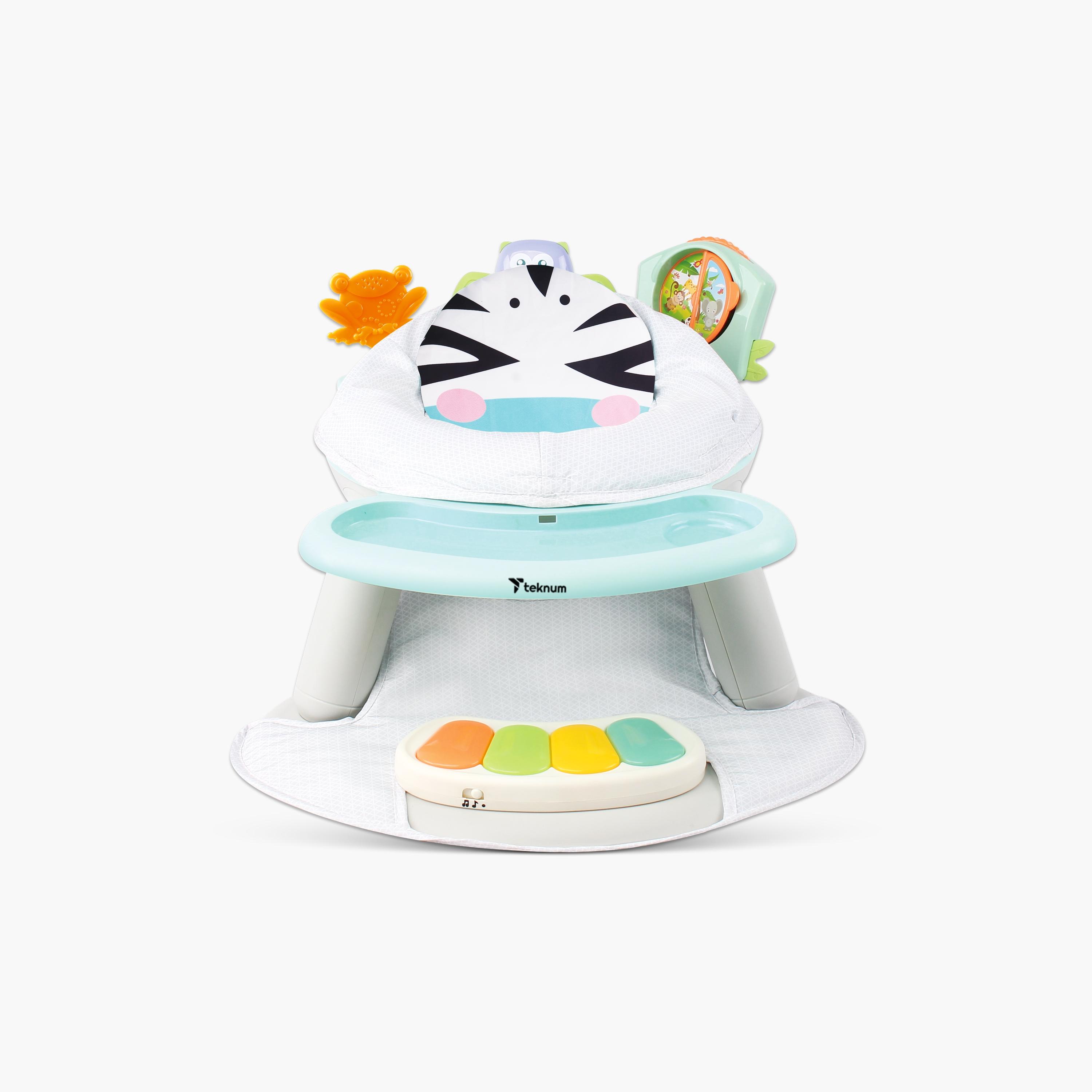 كرسي طعام 2 في 1 مع بيانو قدم - حمار وحشي من تكنوم.-baby-feeding-highchairsandboosters-image-3