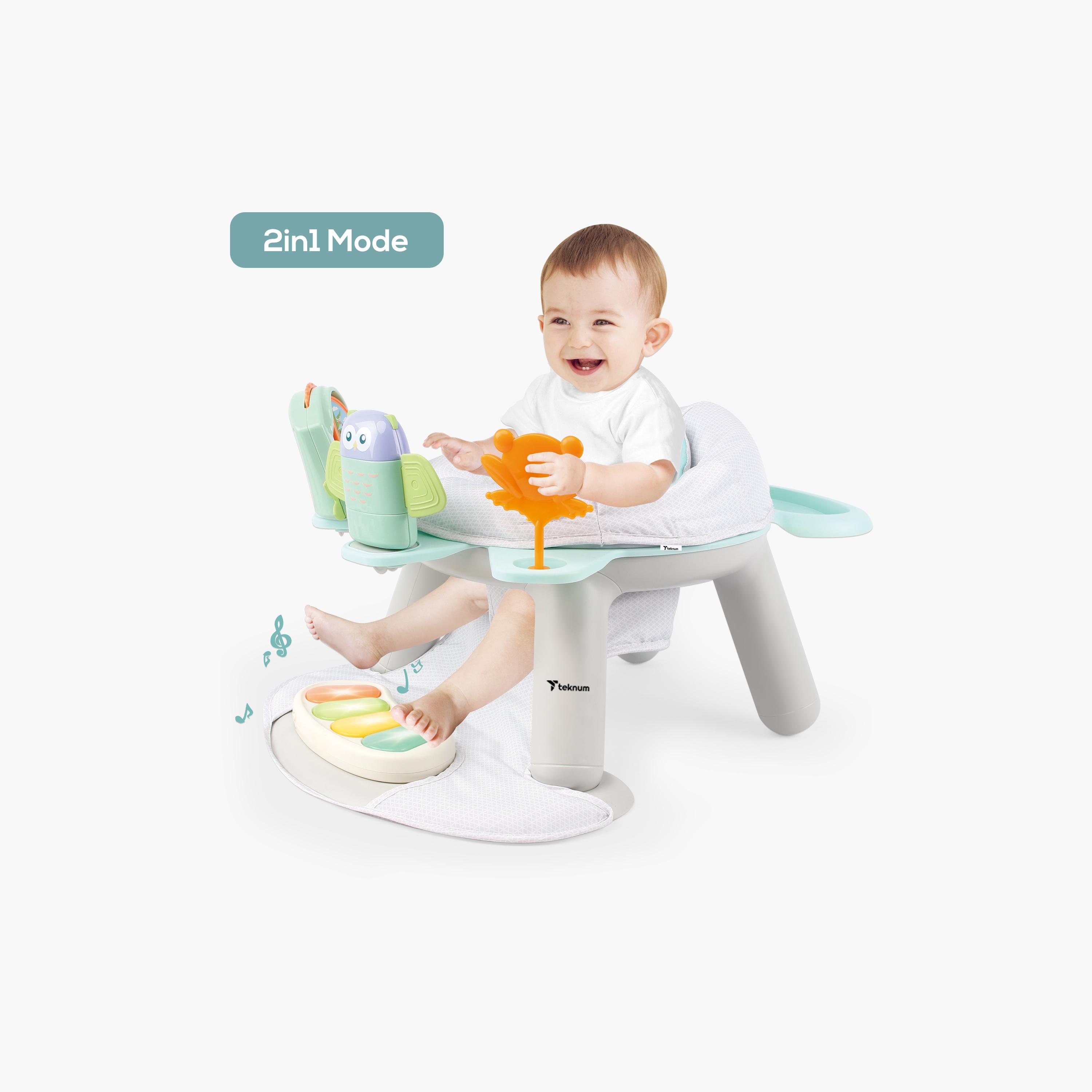 كرسي طعام 2 في 1 مع بيانو قدم - حمار وحشي من تكنوم.-baby-feeding-highchairsandboosters-image-5