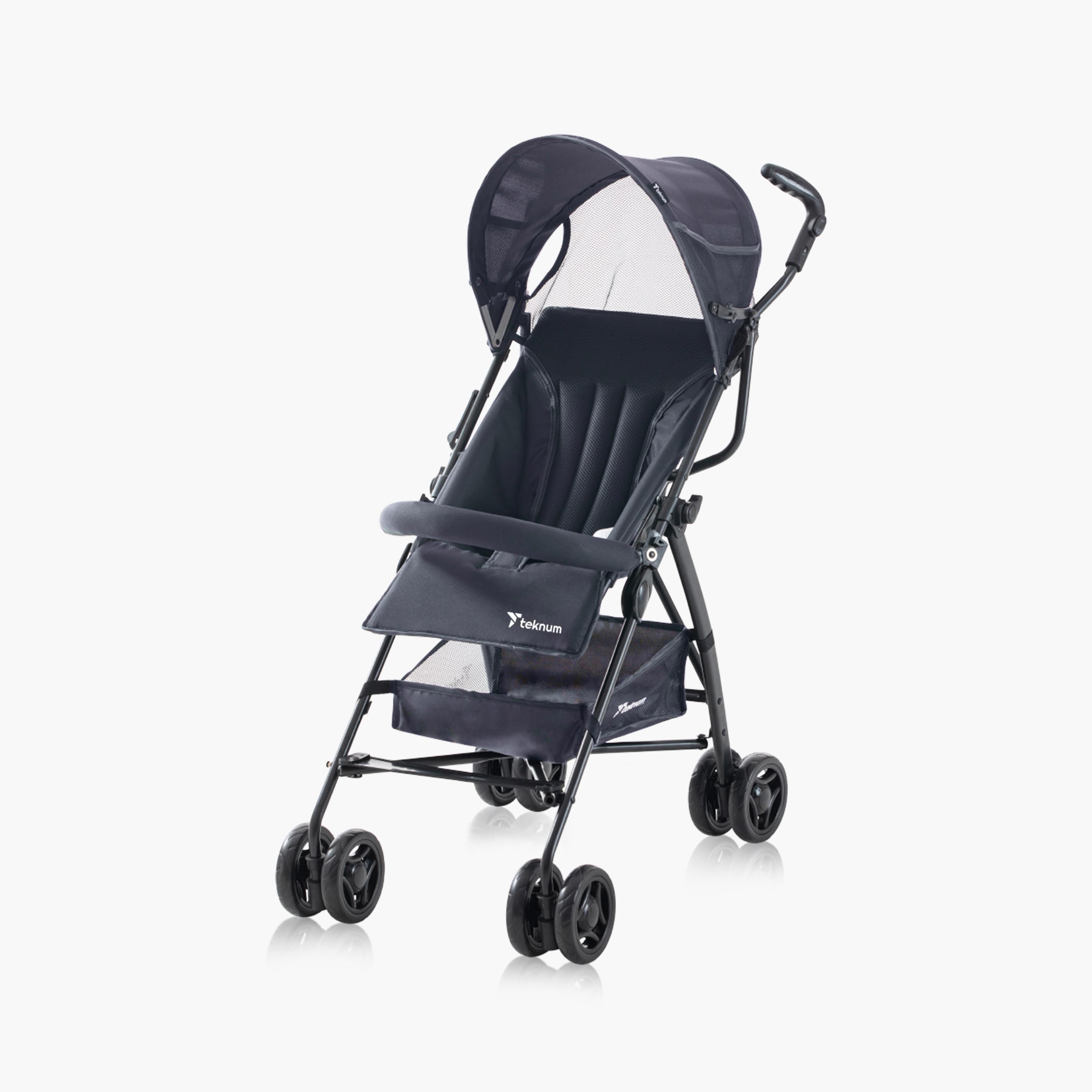 Teknum Eco Lite Stroller with Canopy & Storage Basket - Graphite-baby-gear-strollersandprams-strollers-image-1