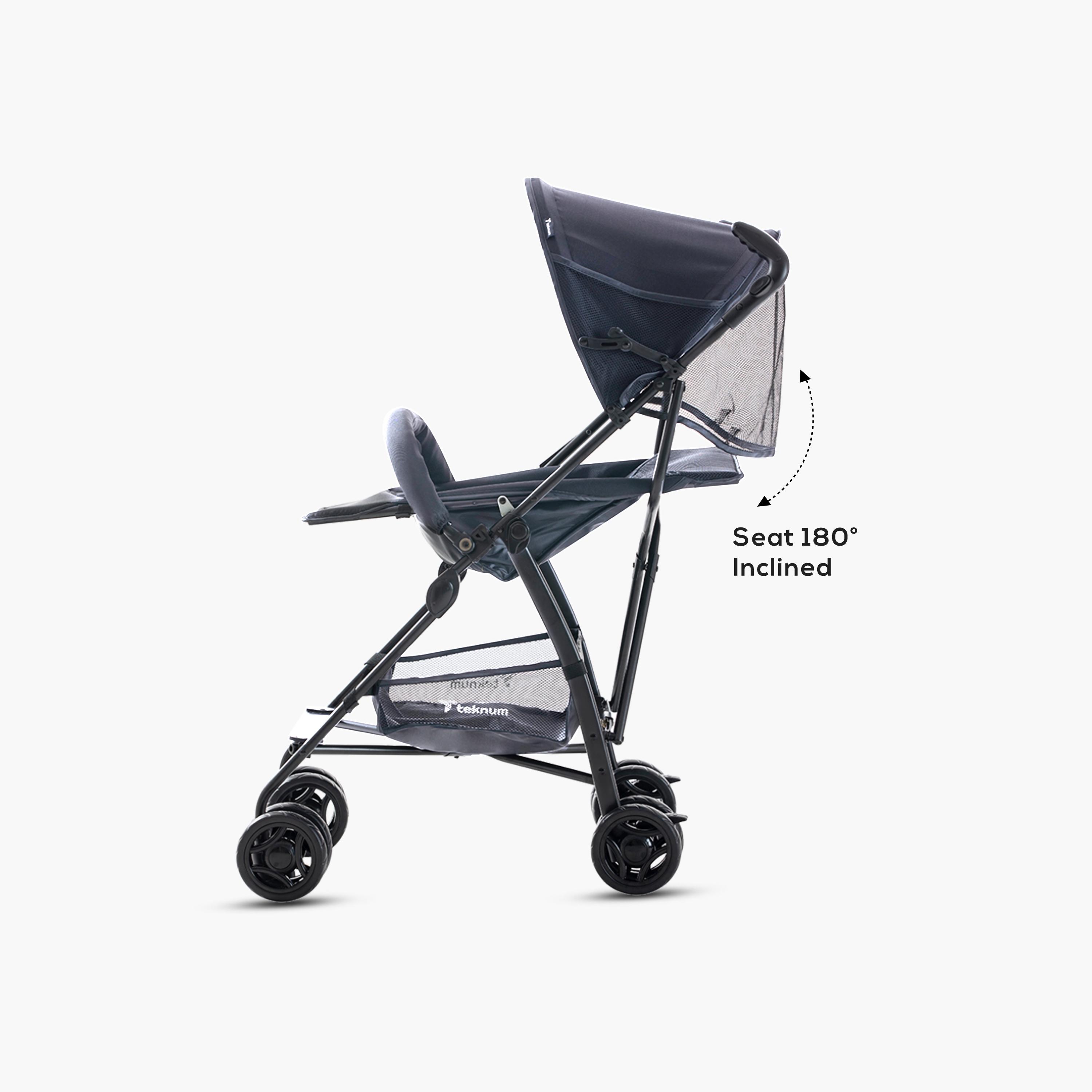 Teknum Eco Lite Stroller with Canopy & Storage Basket - Graphite-baby-gear-strollersandprams-strollers-image-4