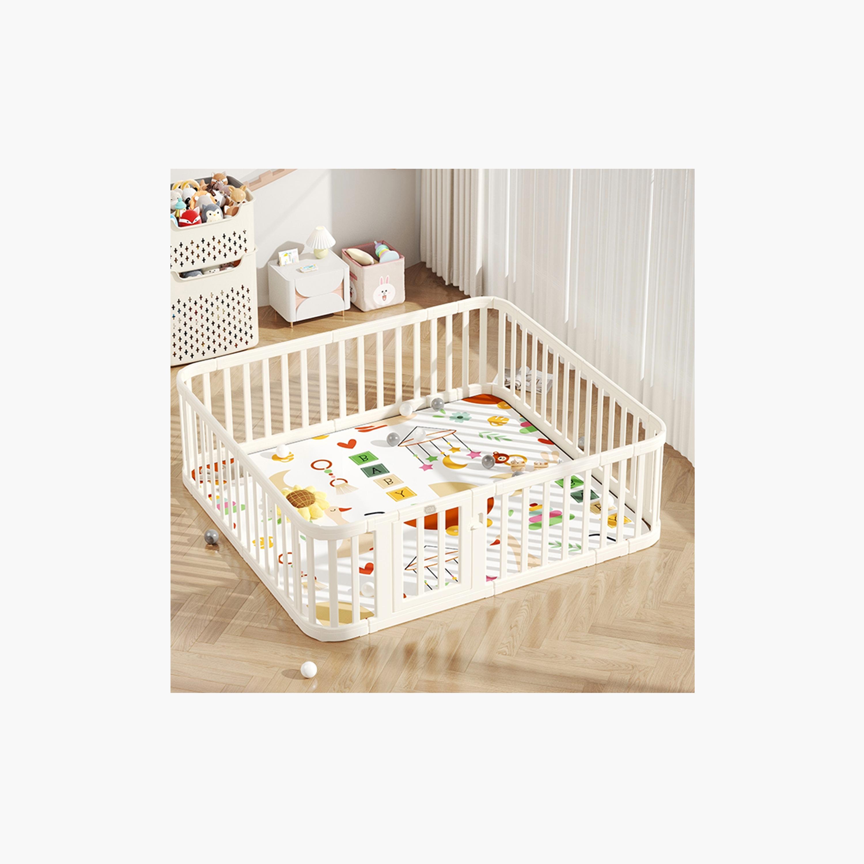 Little Story Large Playpen - 140 x 200cm - White-baby-infantactivity-playpensandplaymats-image-3