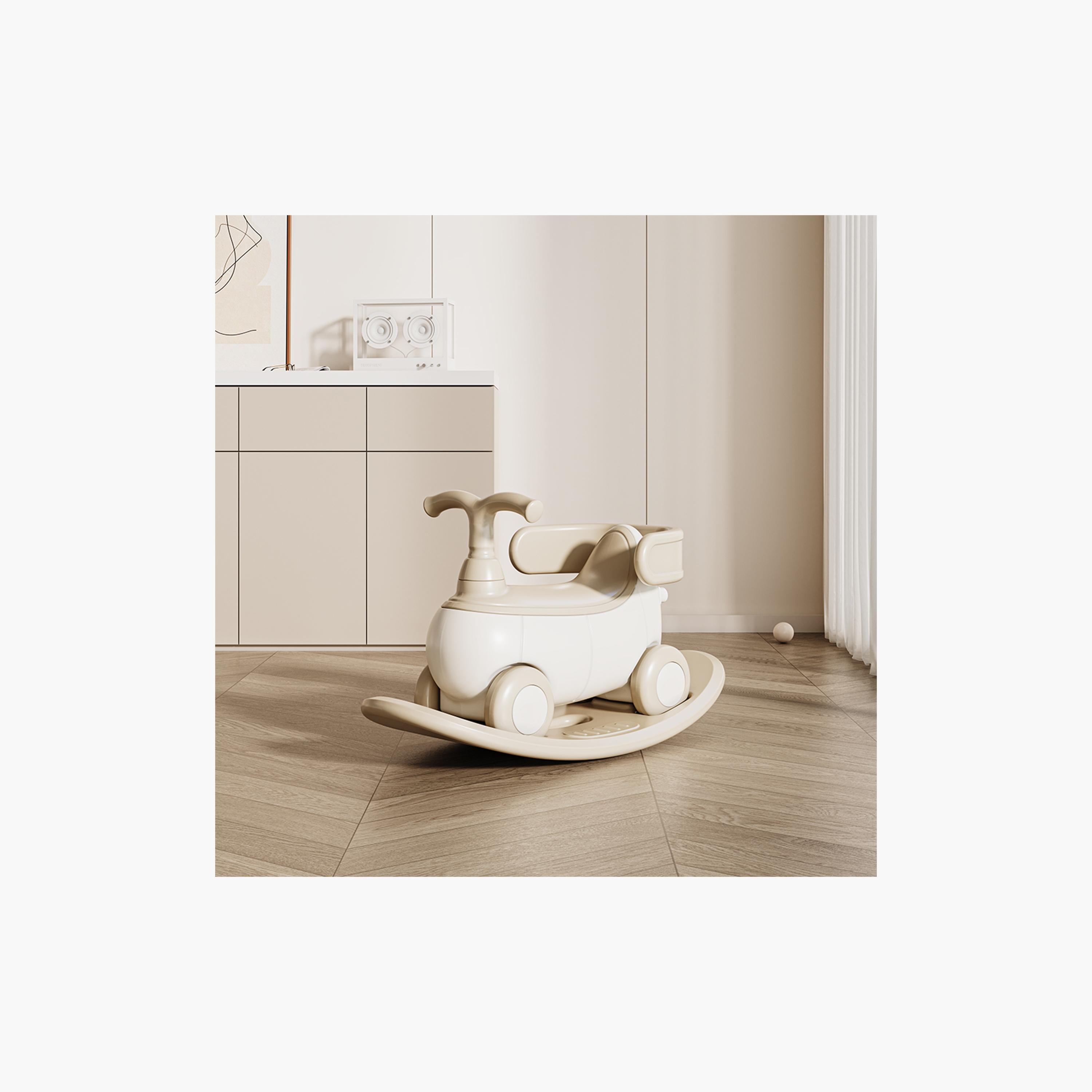Teknum 5-in-1 Rocking Horse Pull-Along Vehicle - White-toys-outdoor-bikesandrideons-manualrideons-image-3