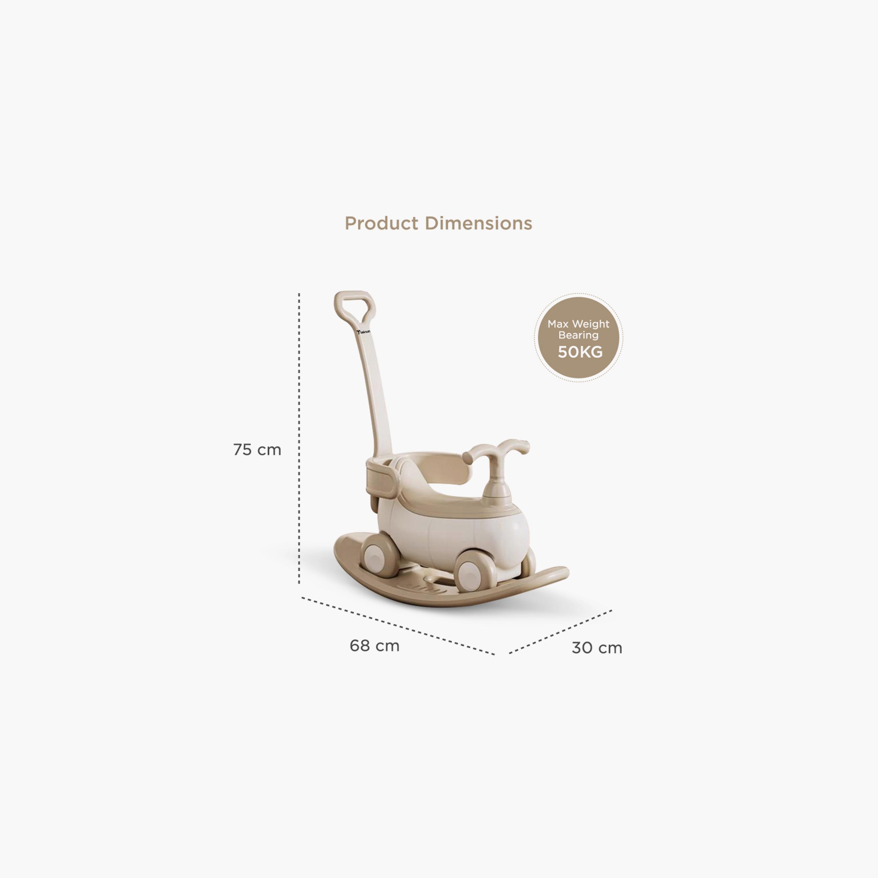 Teknum 5-in-1 Rocking Horse Pull-Along Vehicle - White-toys-outdoor-bikesandrideons-manualrideons-image-8