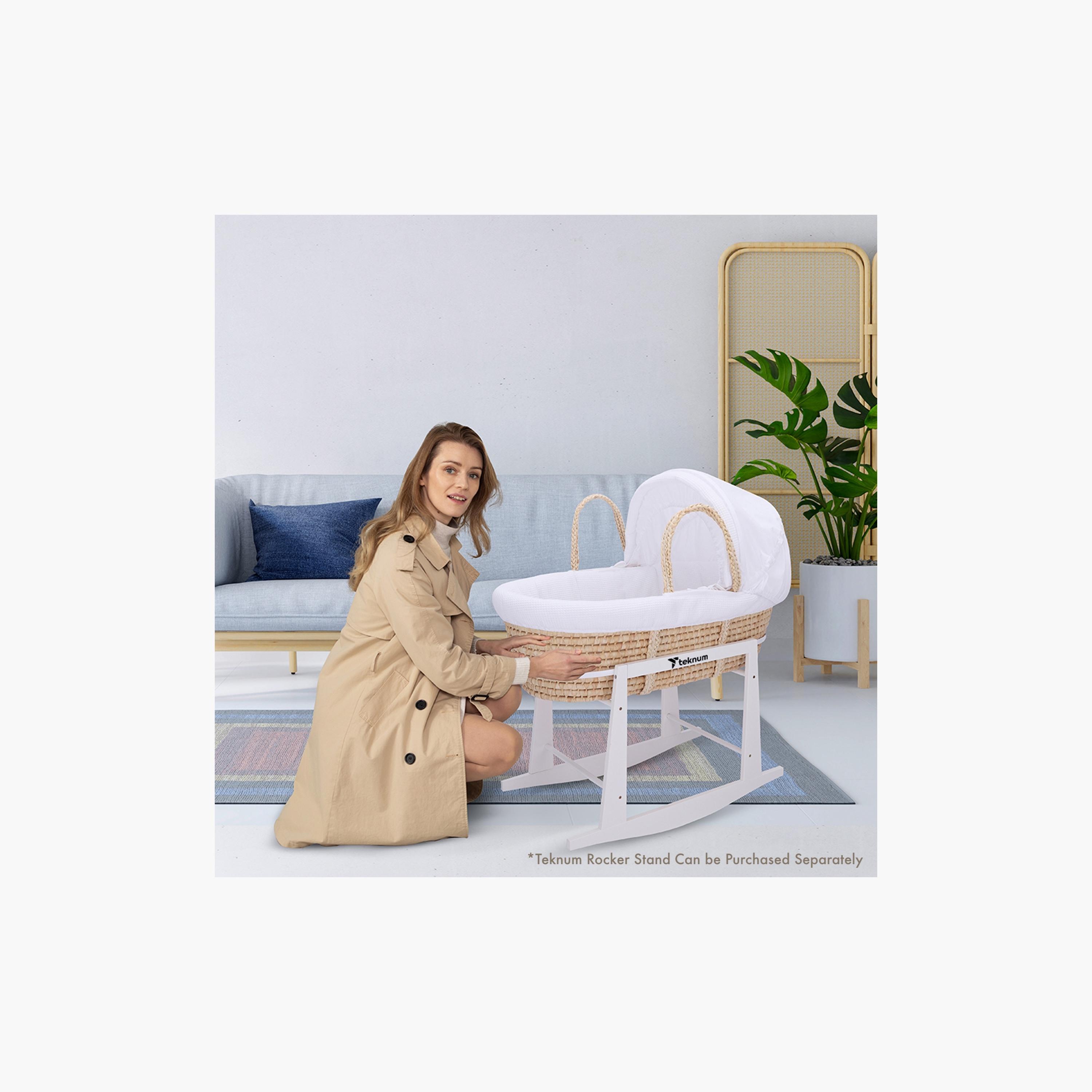 سرير موسى مع فراش الوافل والمرتبة - أبيض من تكنوم.-baby-nursery-furniture-mosesbaskets-image-13