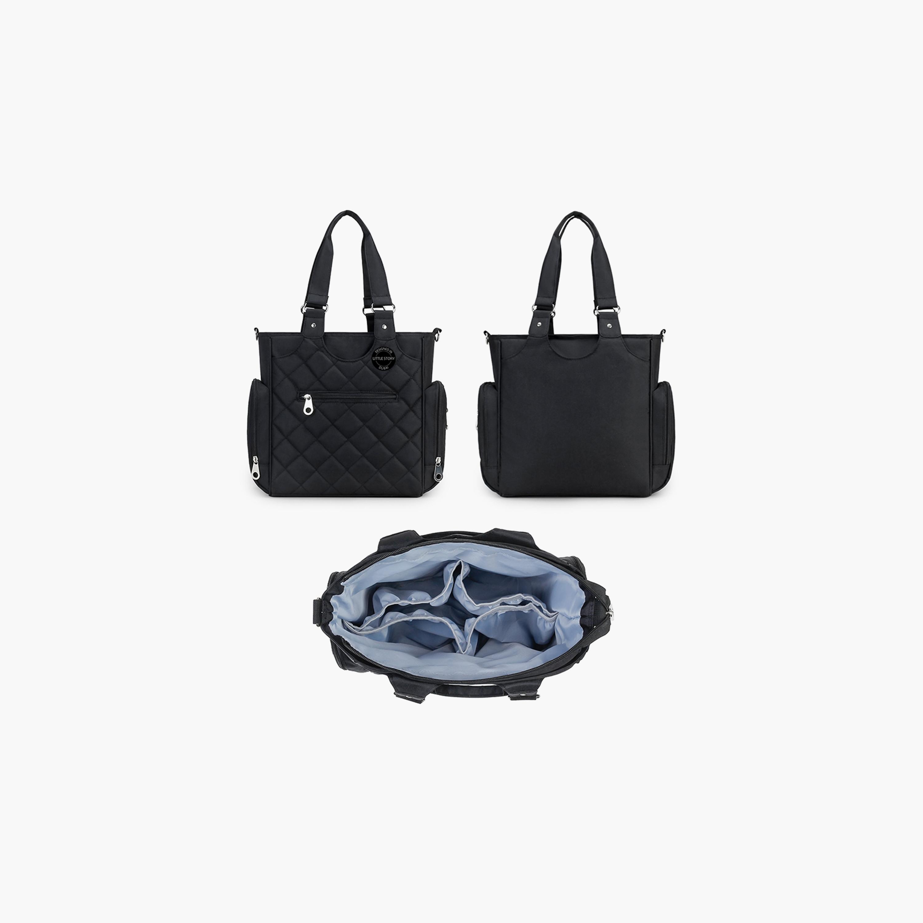 Little Story 7-Piece Quilted Diaper Bag with Stroller Straps and Changing Mat-baby-gear-diaperbags-image-2