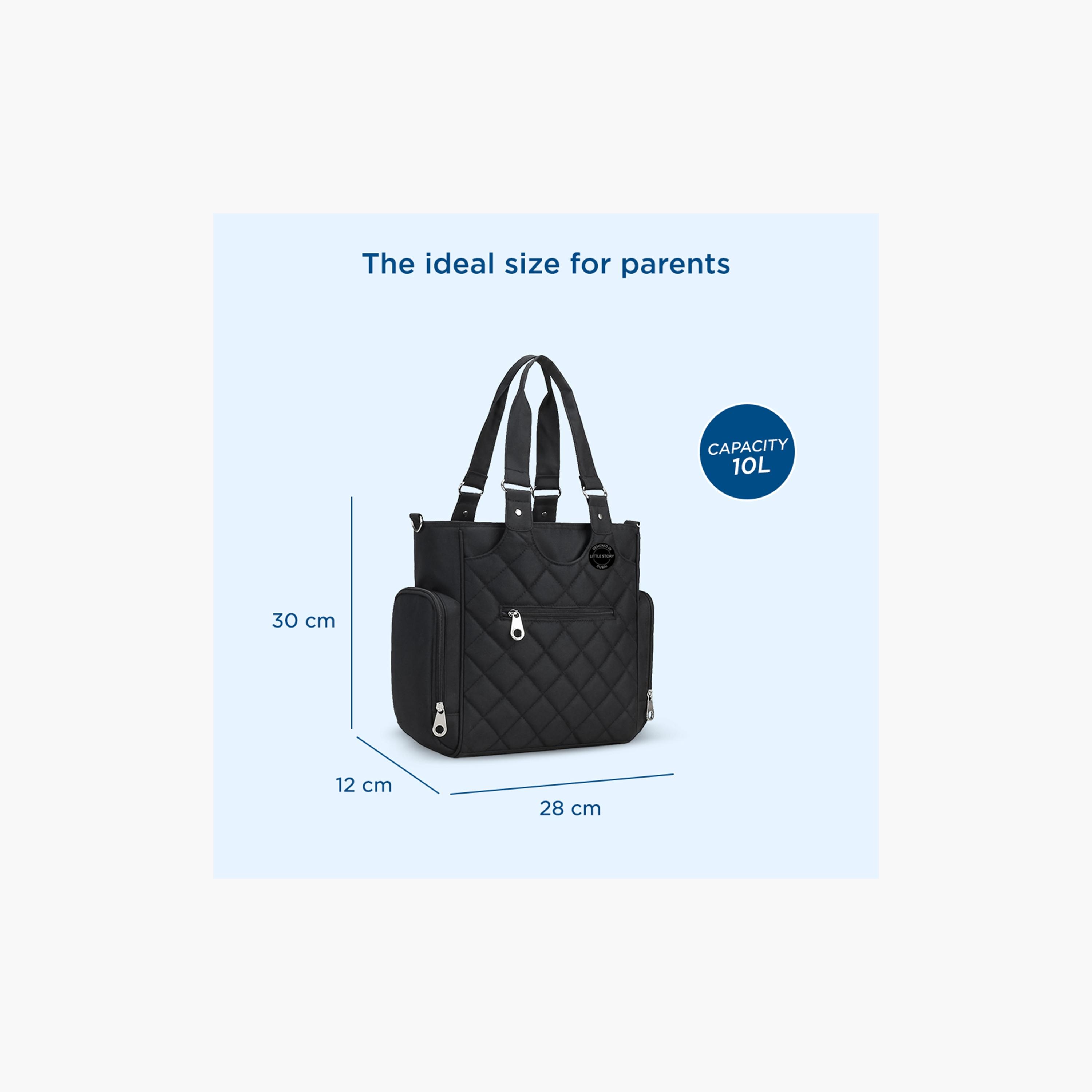 Little Story 7-Piece Quilted Diaper Bag with Stroller Straps and Changing Mat-baby-gear-diaperbags-image-3