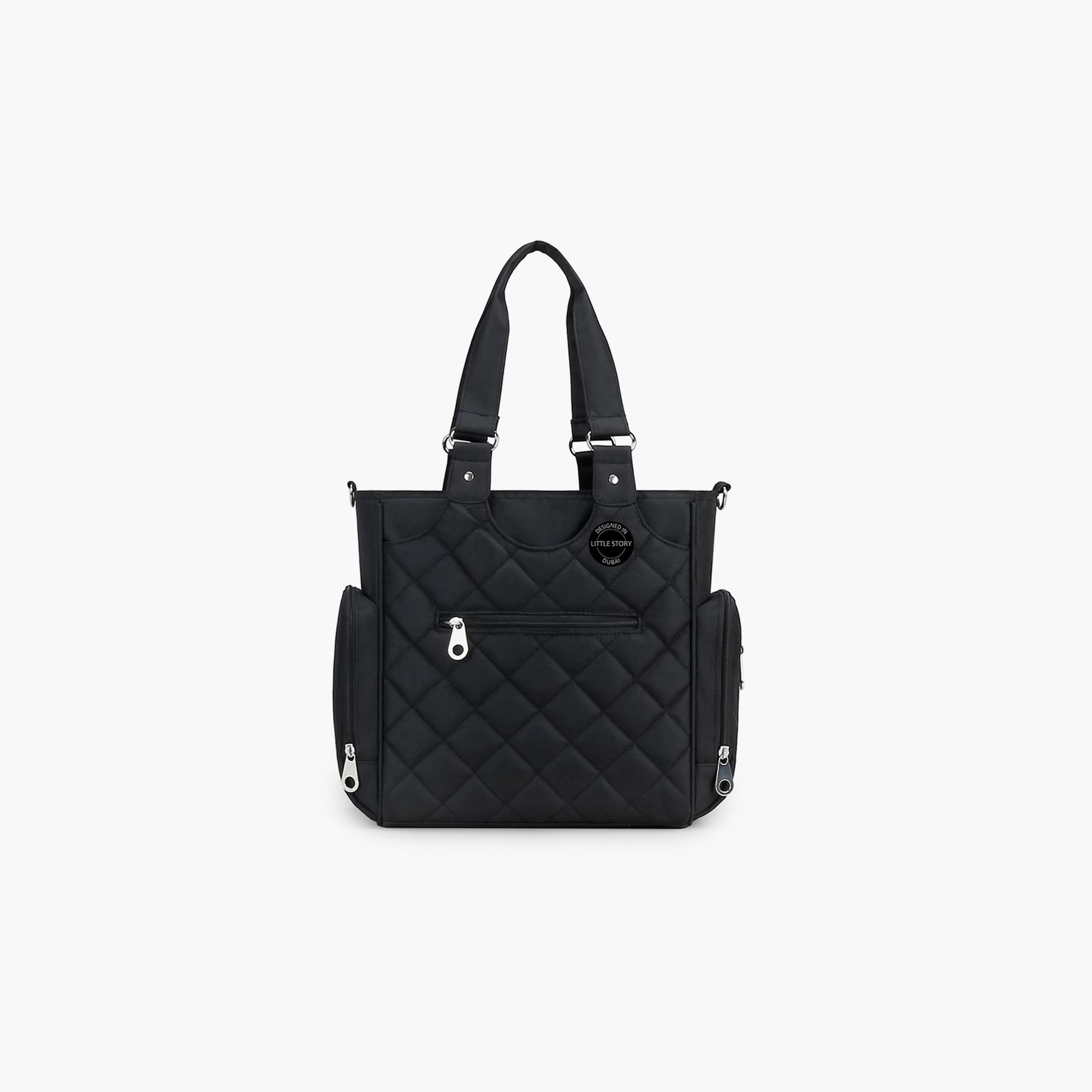 Little Story 7-Piece Quilted Diaper Bag with Stroller Straps and Changing Mat-baby-gear-diaperbags-image-4