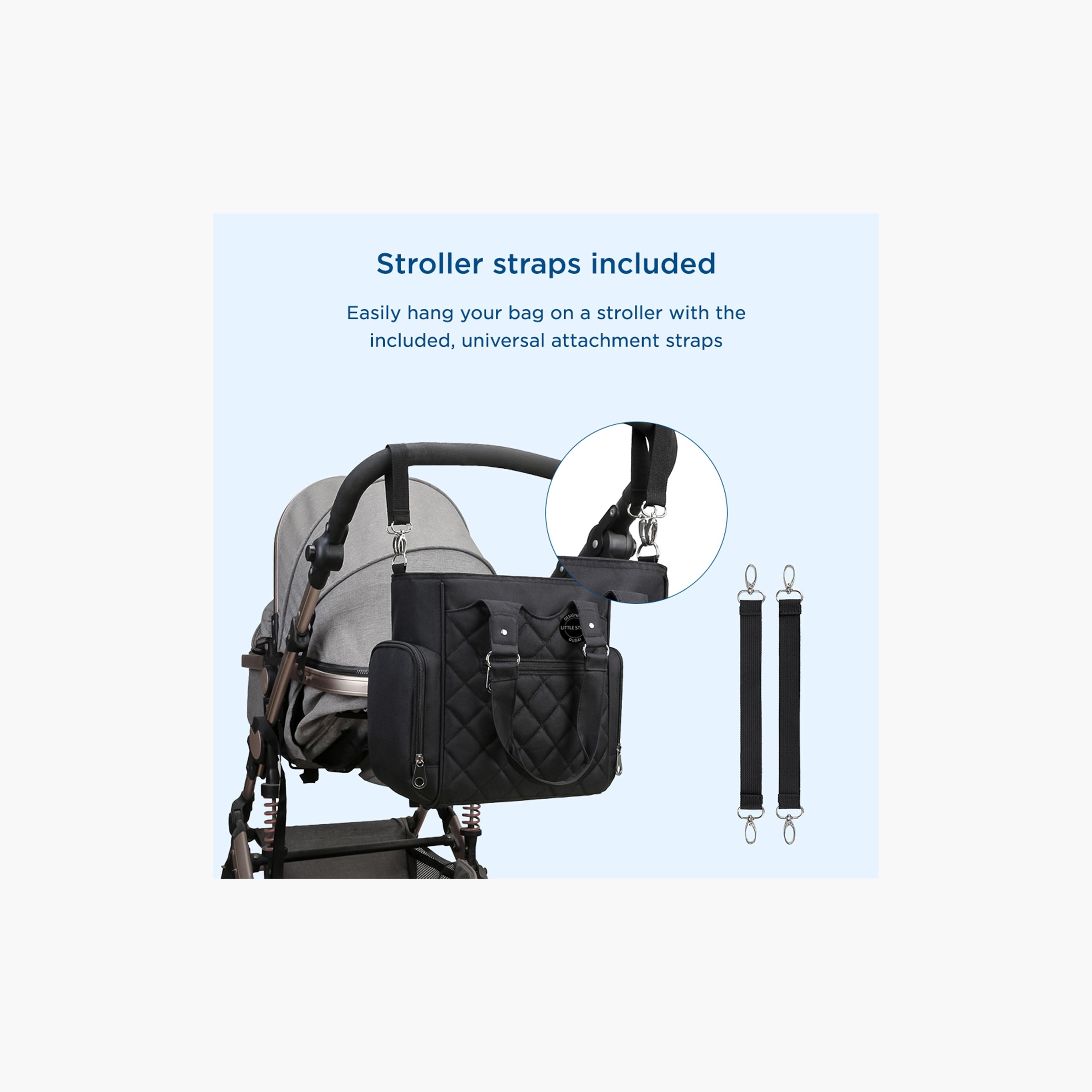Little Story 7-Piece Quilted Diaper Bag with Stroller Straps and Changing Mat-baby-gear-diaperbags-image-6