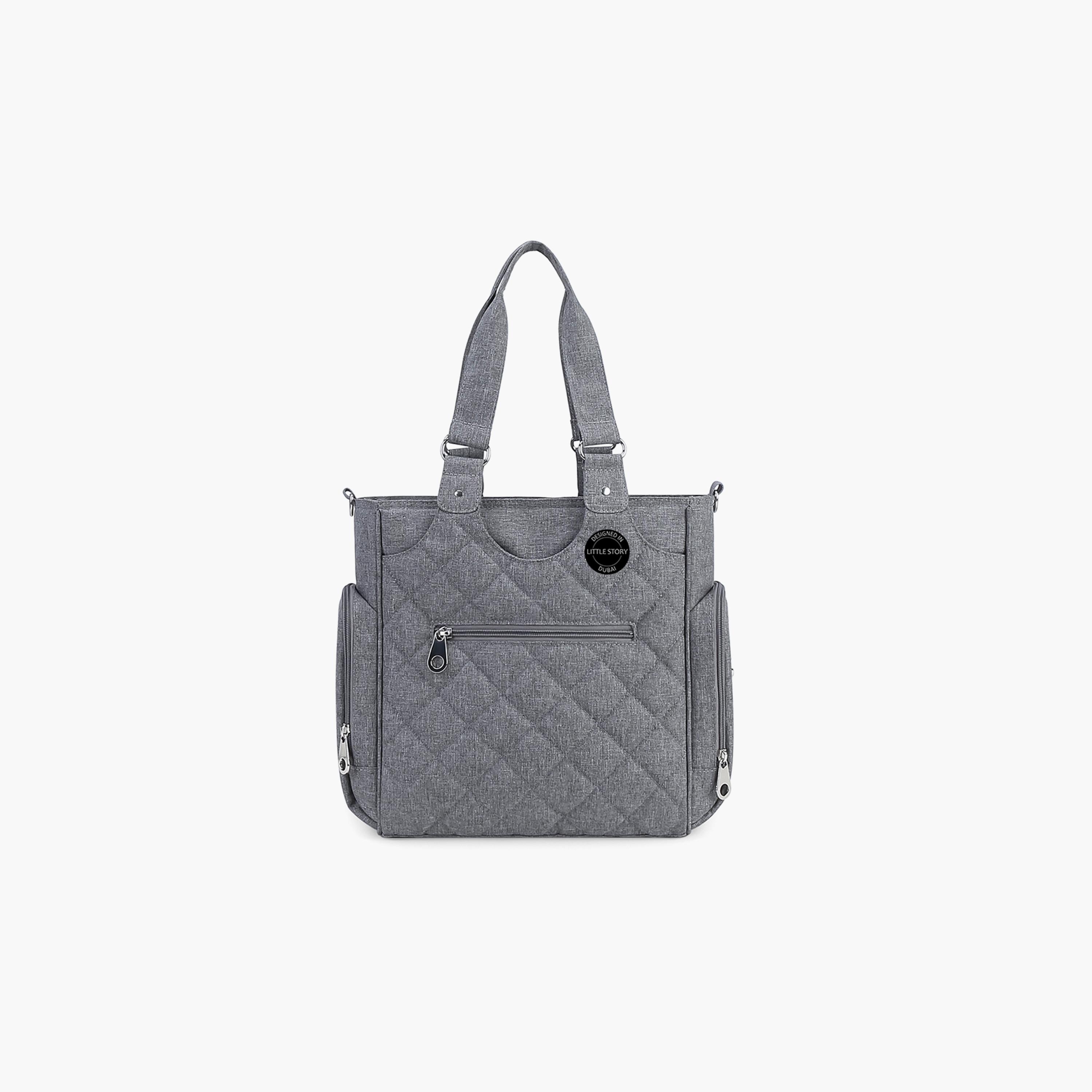 Little Story 7-Piece Quilted Diaper Bag with Stroller Straps and Changing Mat-baby-gear-diaperbags-image-4