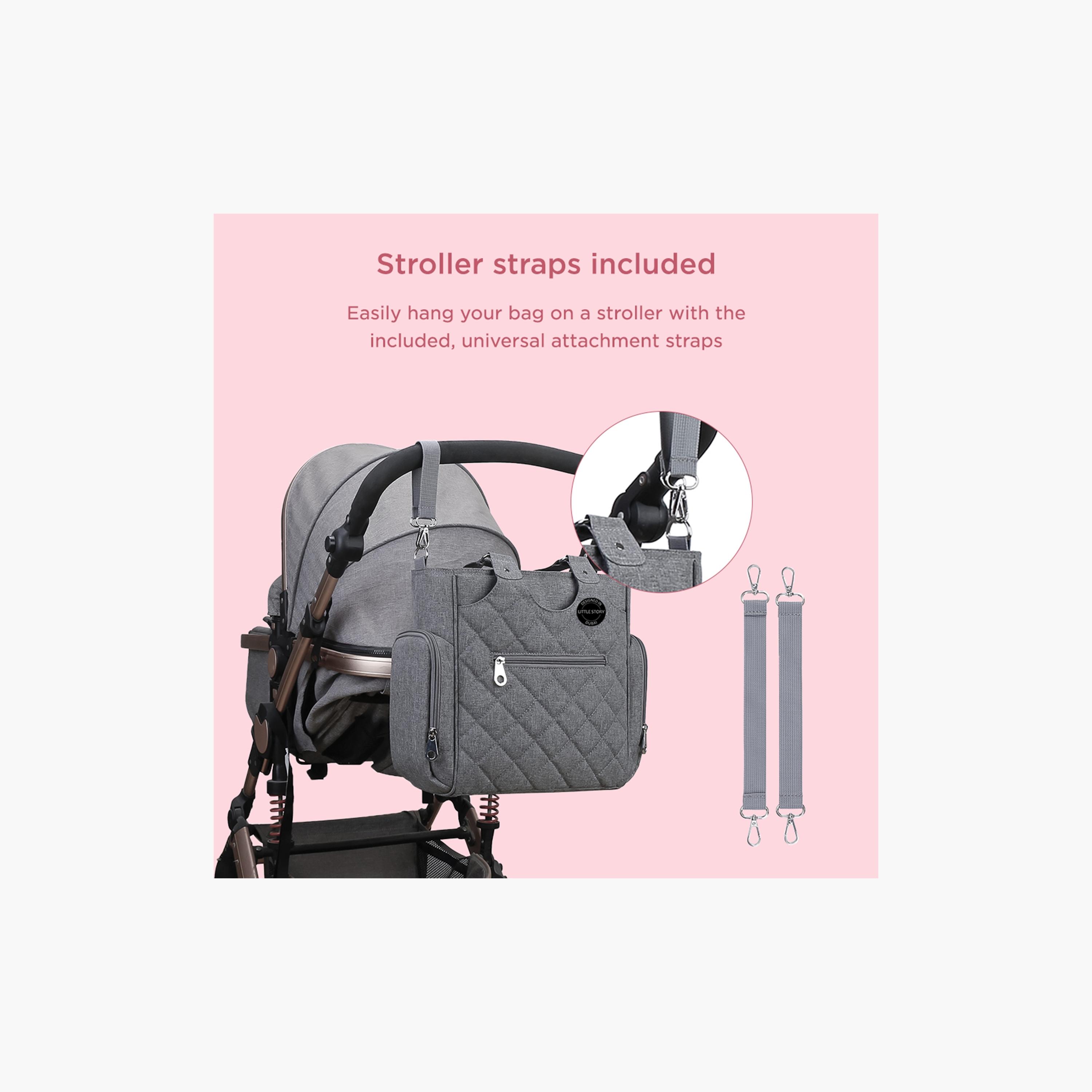 Little Story 7-Piece Quilted Diaper Bag with Stroller Straps and Changing Mat-baby-gear-diaperbags-image-6