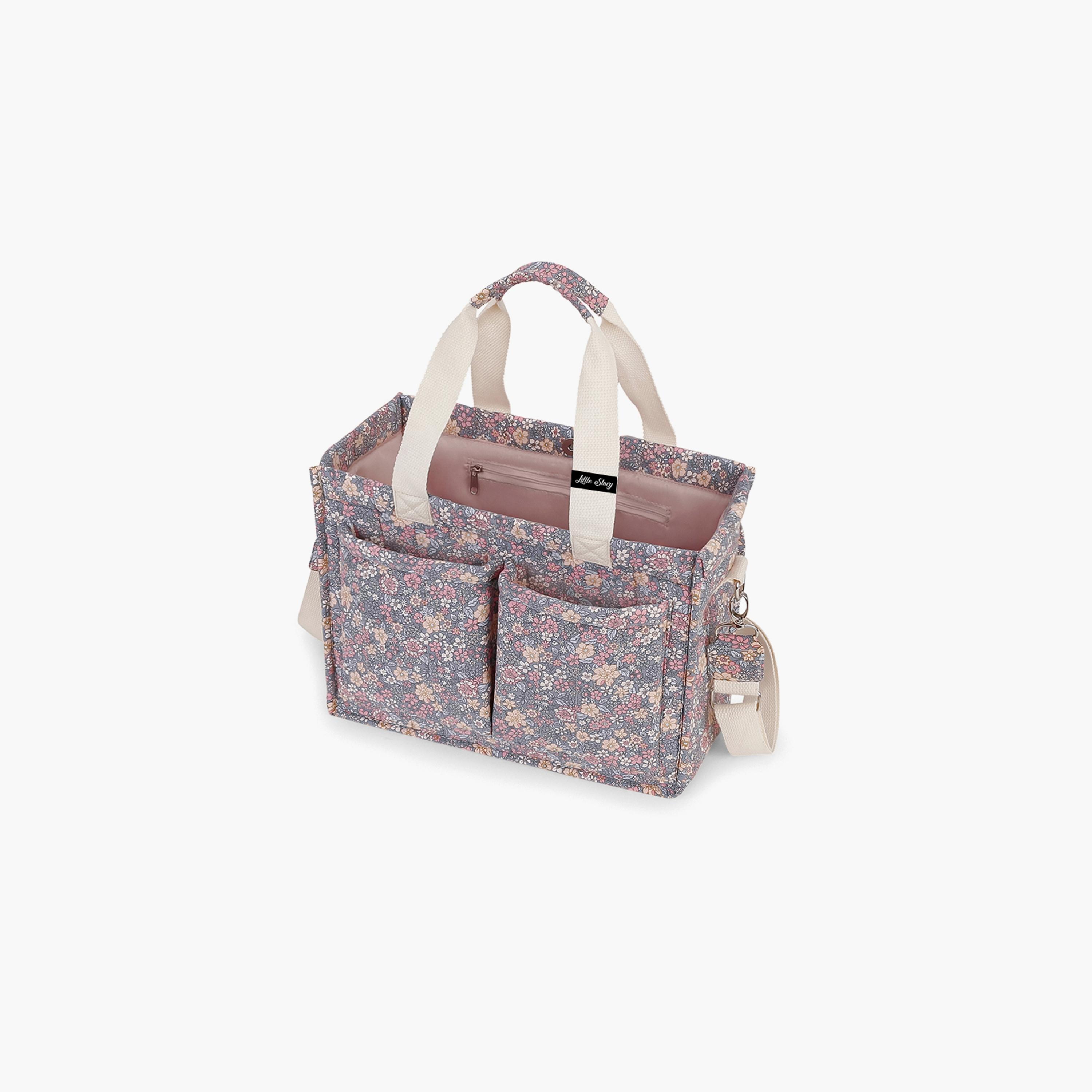 Little Story Meadow Diaper Bag with Stroller Straps - Floral Print-baby-gear-diaperbags-image-2