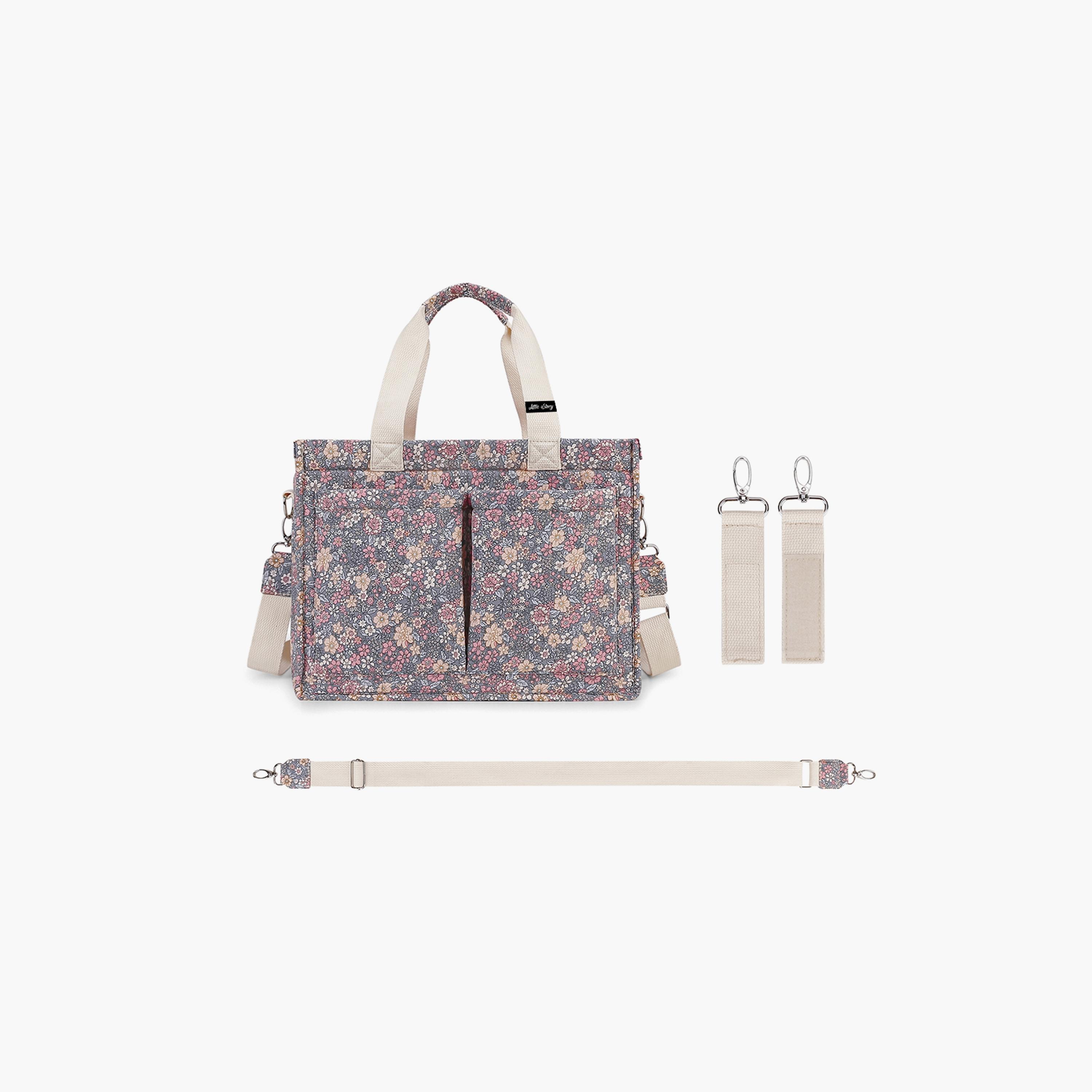 Little Story Meadow Diaper Bag with Stroller Straps - Floral Print-baby-gear-diaperbags-image-3