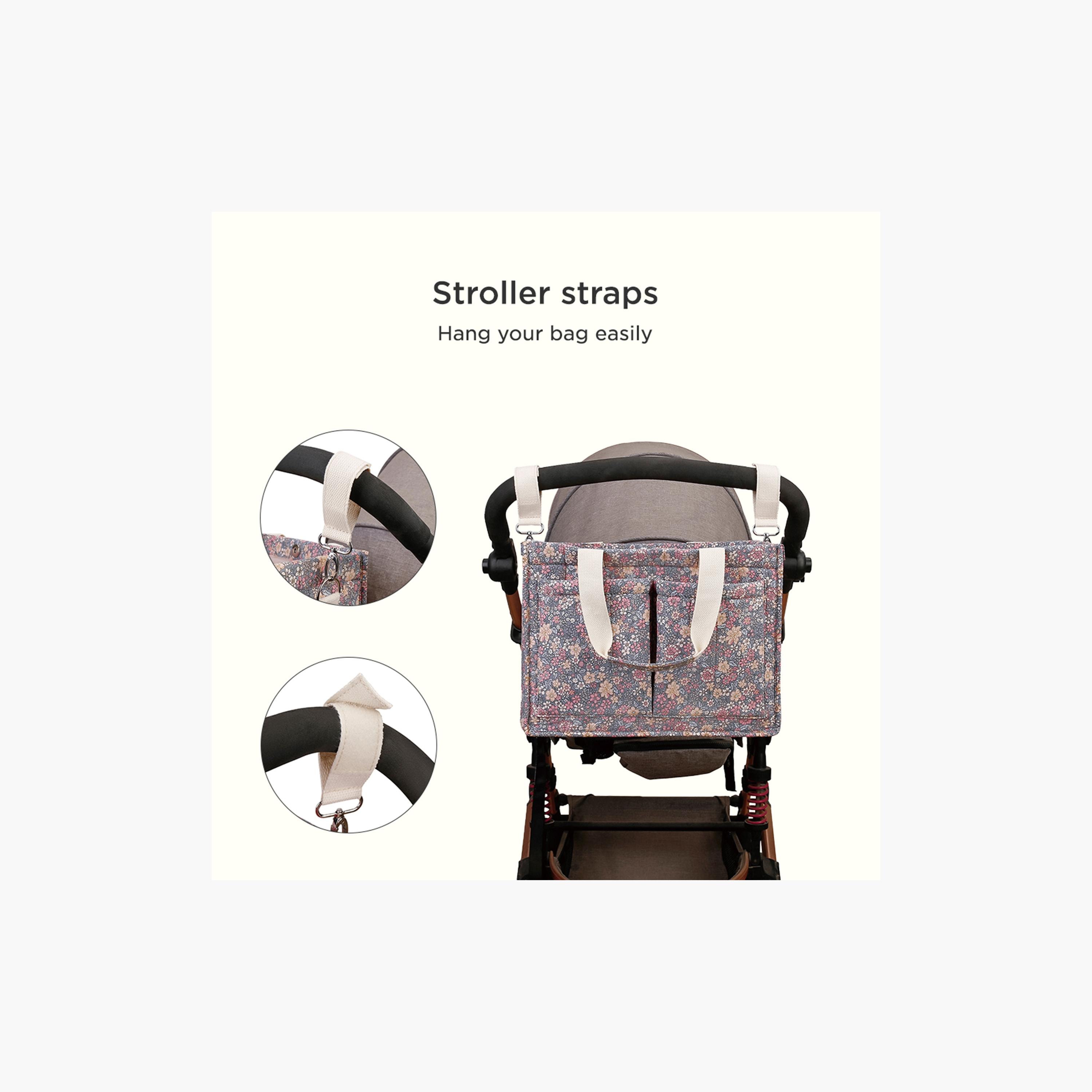 Little Story Meadow Diaper Bag with Stroller Straps - Floral Print-baby-gear-diaperbags-image-7