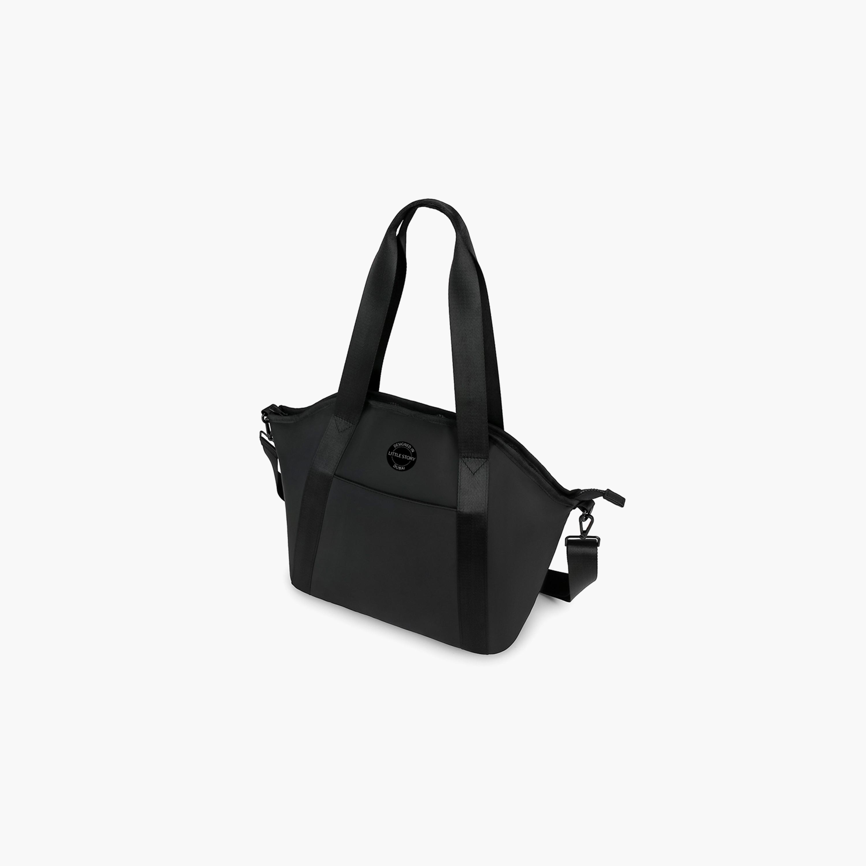 Little Story Onyx Diaper Bag with Stroller Straps - Black-baby-gear-diaperbags-image-4