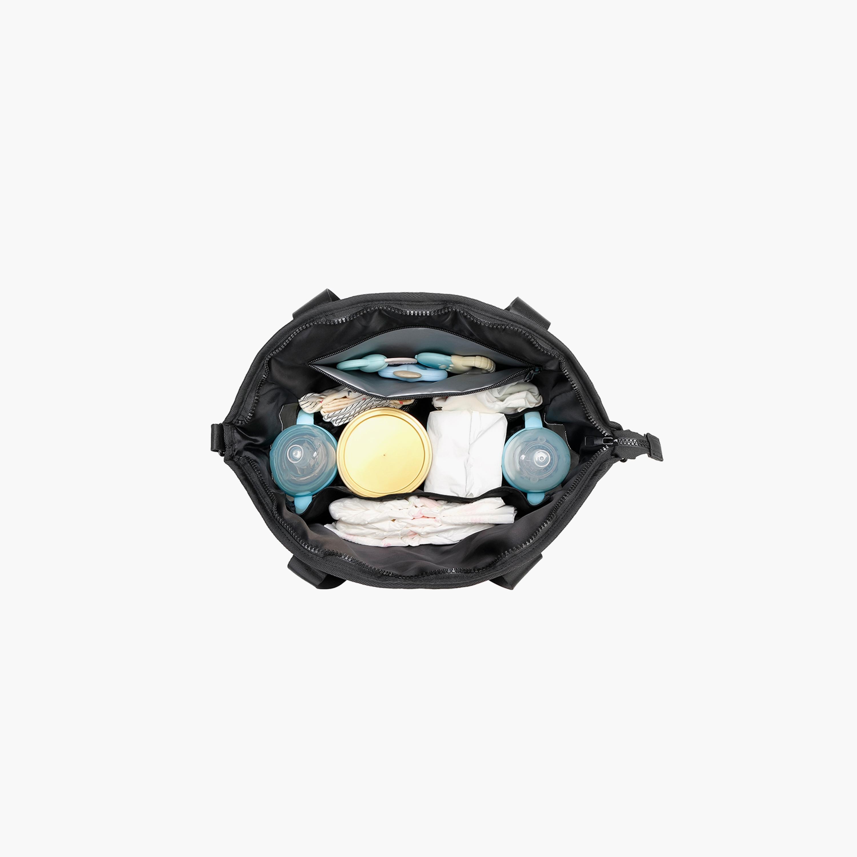 Little Story Onyx Diaper Bag with Stroller Straps - Black-baby-gear-diaperbags-image-7