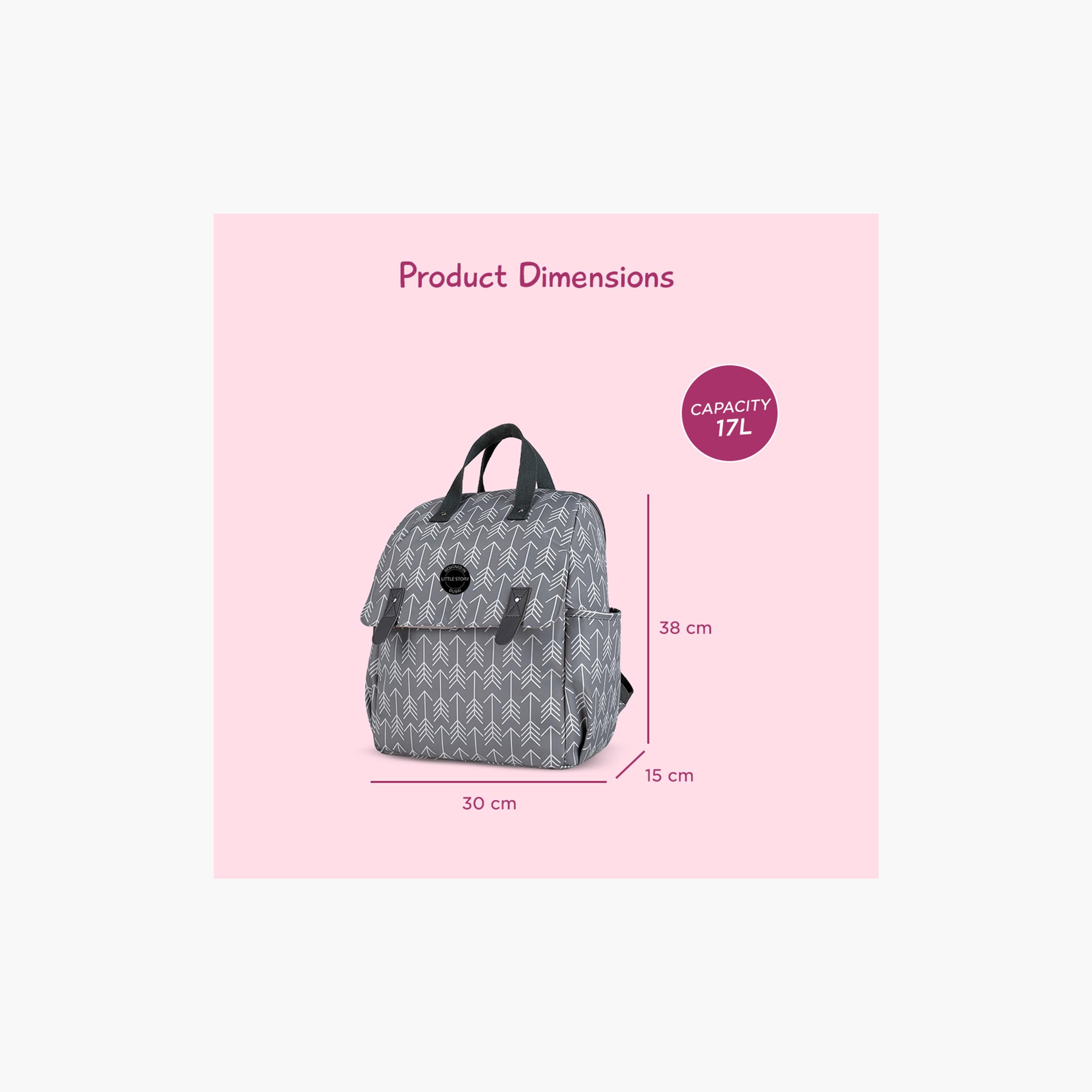حقيبة ظهر حفاضات 3 قطع مع غيار حفاضات وحقيبة زجاجة - سهم - رمادي من ليتل ستوري.-baby-gear-diaperbags-image-7