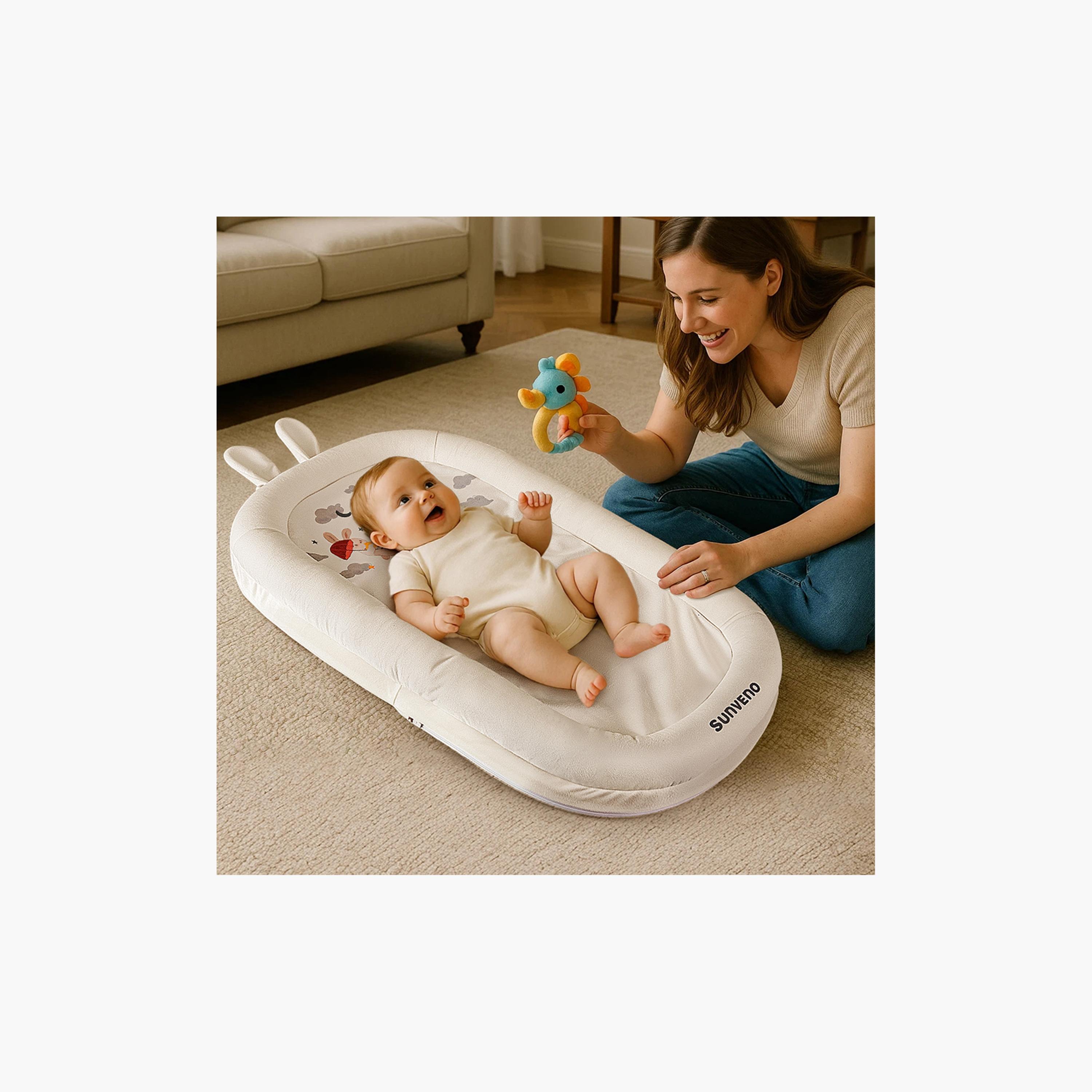 Sunveno Newborn Baby Nest - Bunny - White-baby-nursery-babybedding-image-11