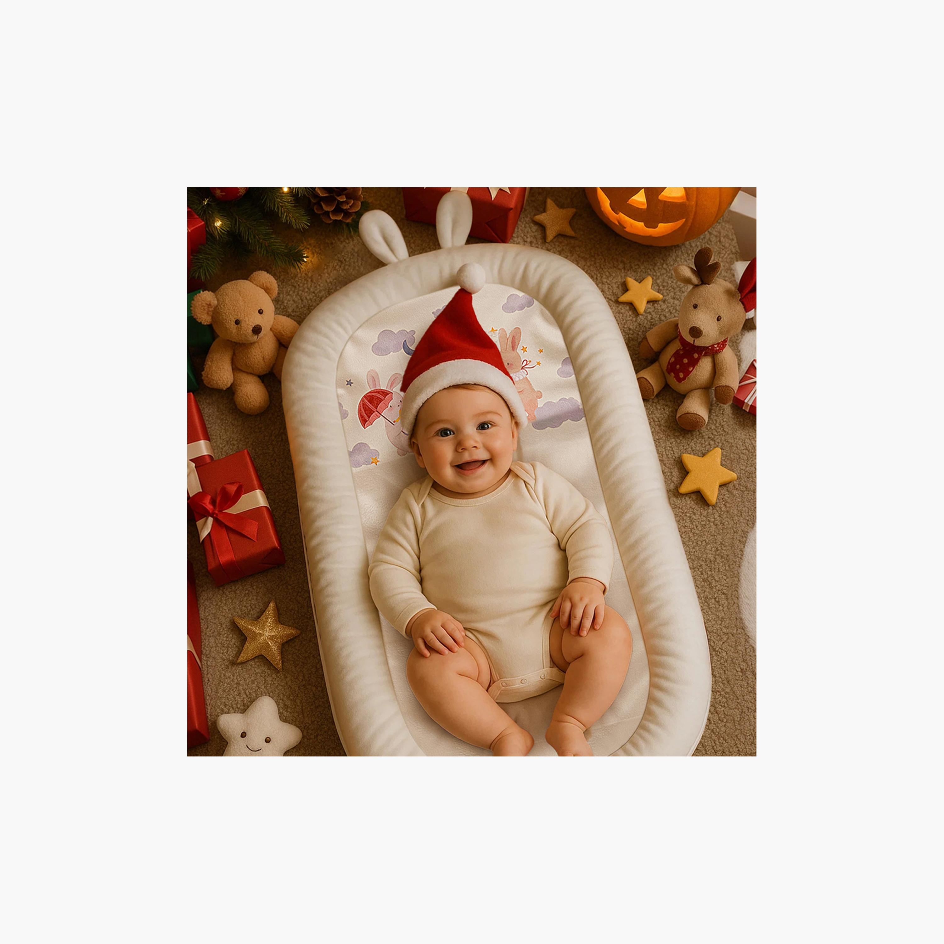 Sunveno Newborn Baby Nest - Bunny - White-baby-nursery-babybedding-image-12