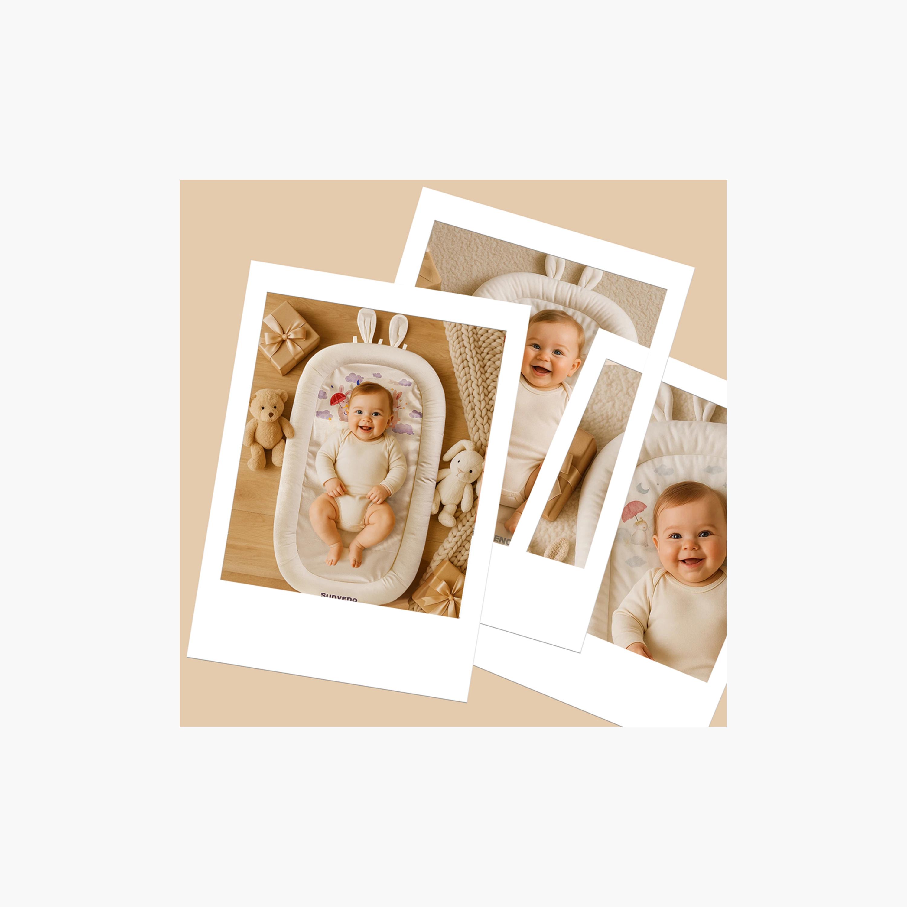 Sunveno Newborn Baby Nest - Bunny - White-baby-nursery-babybedding-image-2