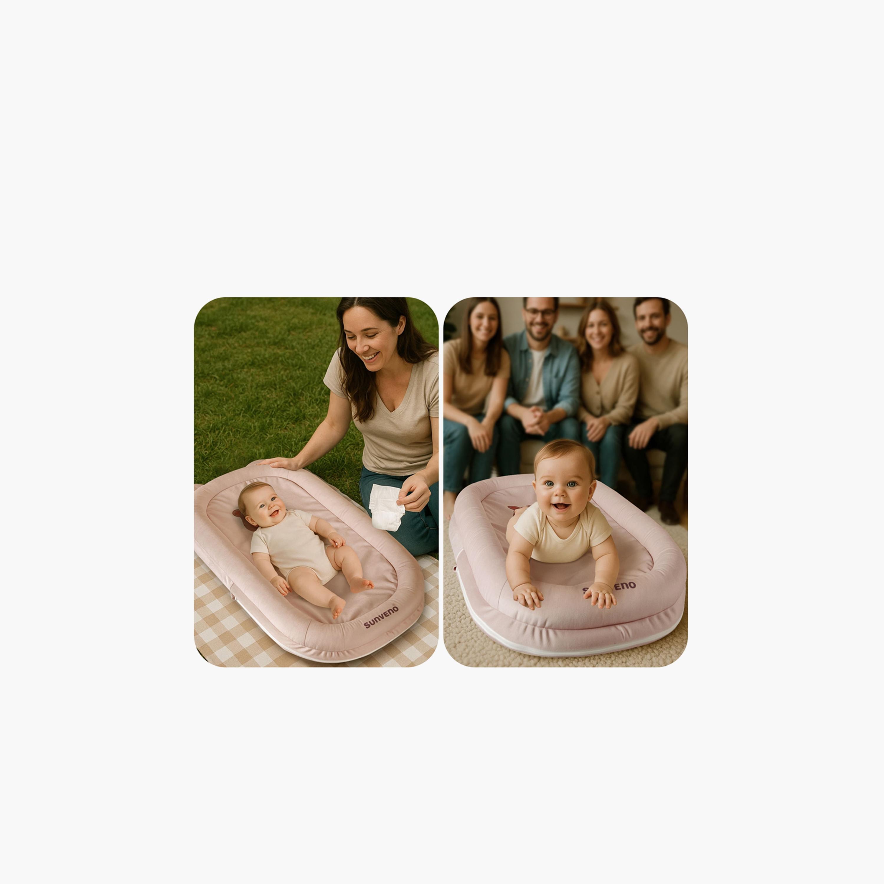 Sunveno Newborn Baby Nest - Bear - Pink-baby-nursery-babybedding-image-10